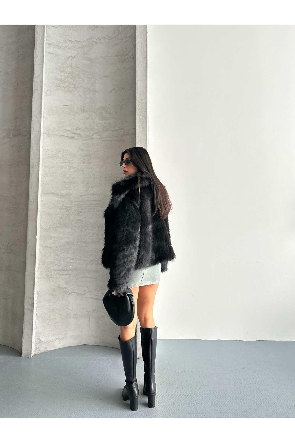 modazoom Yumuşak Dokunuşlu Oversize Premium Kürk Peluş Mont görsel 5
