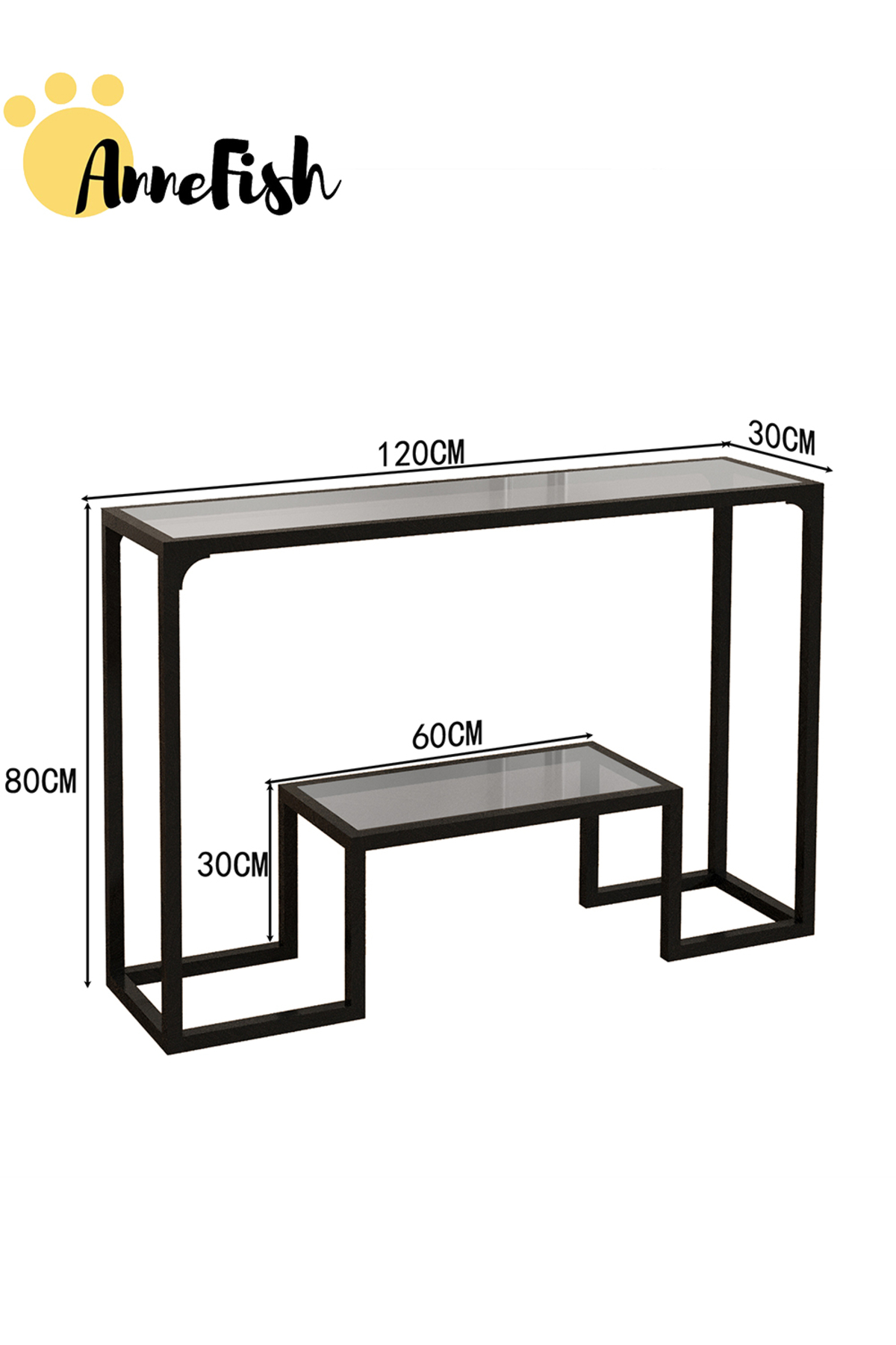طاولة أريكة زجاجية ثلاثية الطبقات بمقاس 120*30*80...