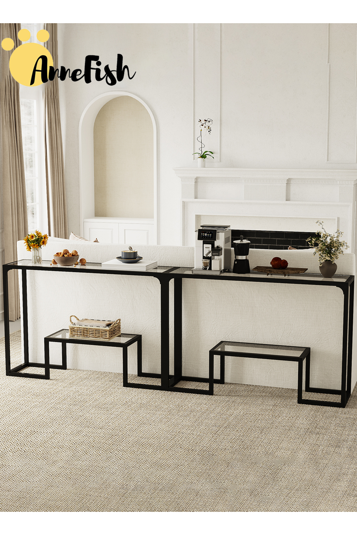 طاولة أريكة زجاجية ثلاثية الطبقات بمقاس 120*30*80...