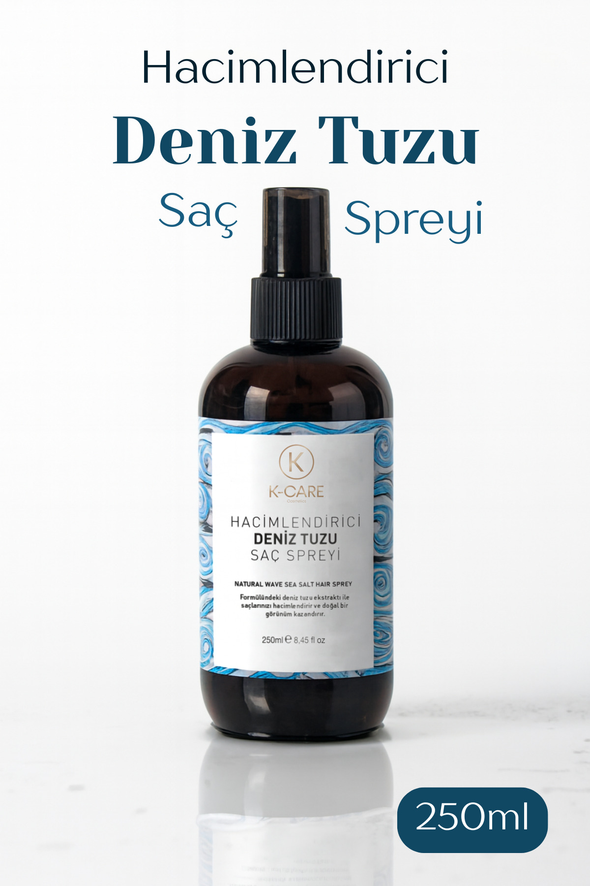 K K-CARE Cosmetics Deniz Tuzu Saç Spreyi - Doğal Dalga Sağlayan ve Hacim Veren Saç Spreyi 250 ml — 8684387297394