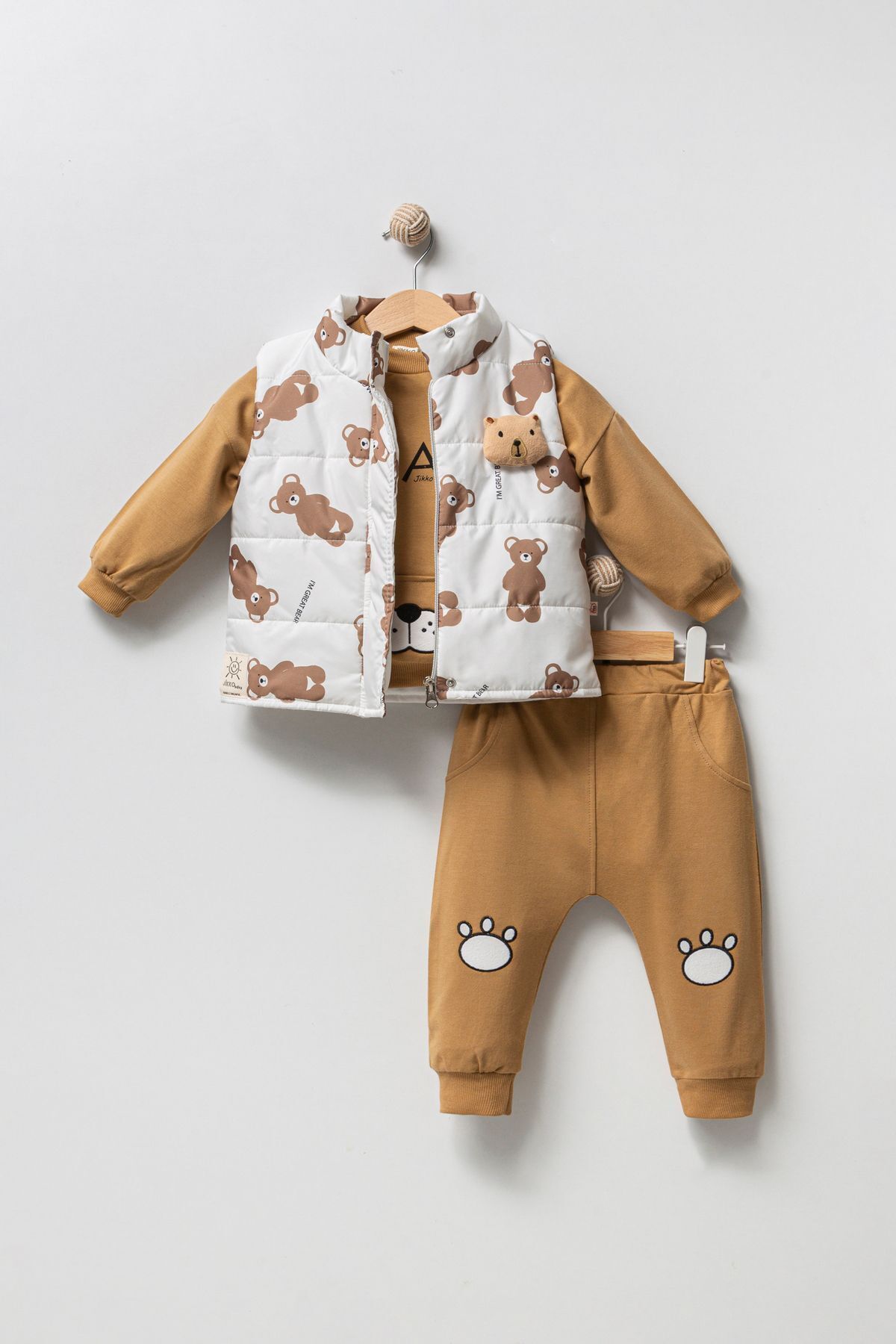 Jikko Baby Erkek Bebek Ayıcık Aksesuarlı Şişme Yelekli Eşofman İki İp 3'lü Takım 6060 fotoğrafı 3 (önizleme)