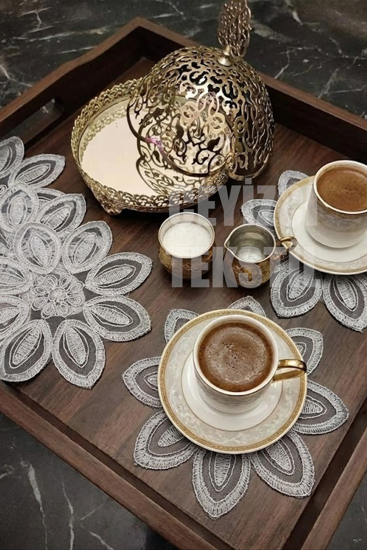 Serving Napkin, Cocktail Napkin, Coffee Side Serving, Gray Coaster 6 Pieces Serving Napkin