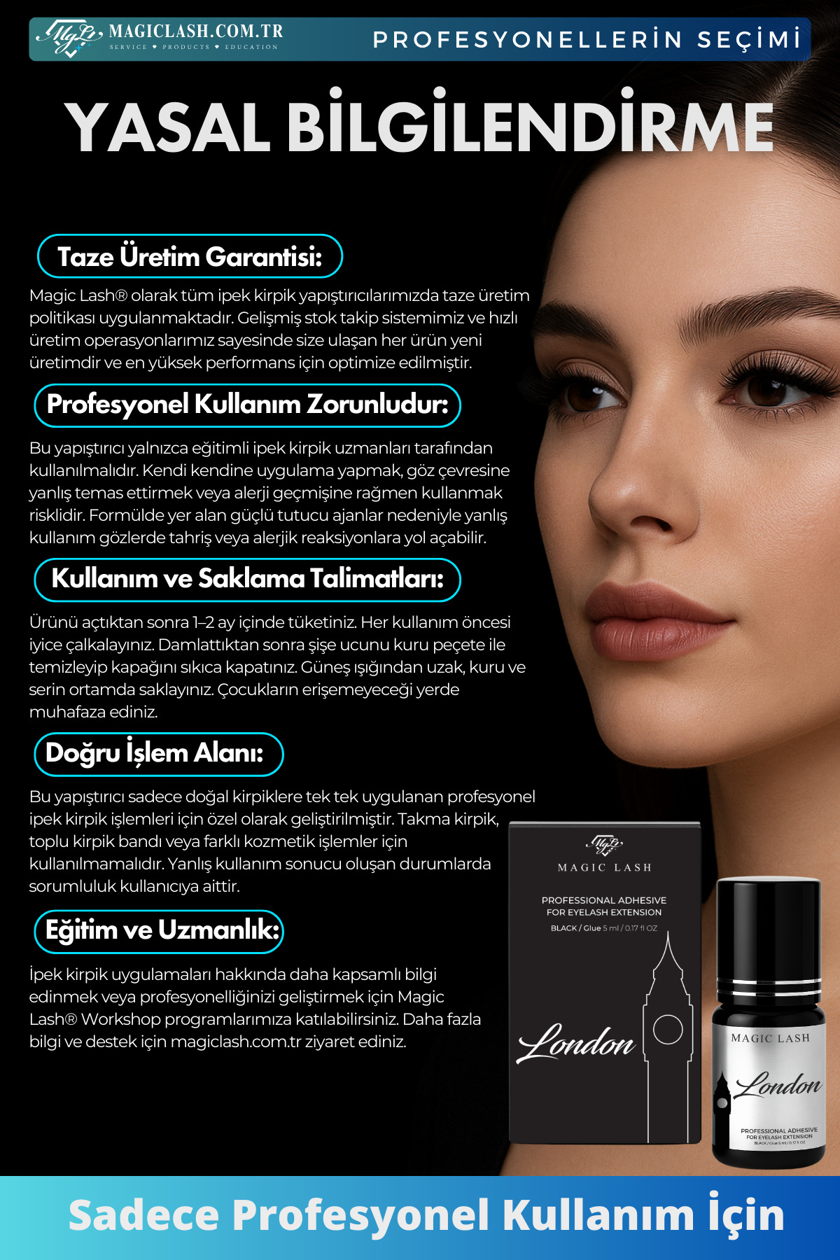 Premium Güçlü Ipek Kirpik Yapıştırıcı London 1-2 Saniye 8 Hafta Kalıcılık — TYC00665070079 — تصویر 5 از 7