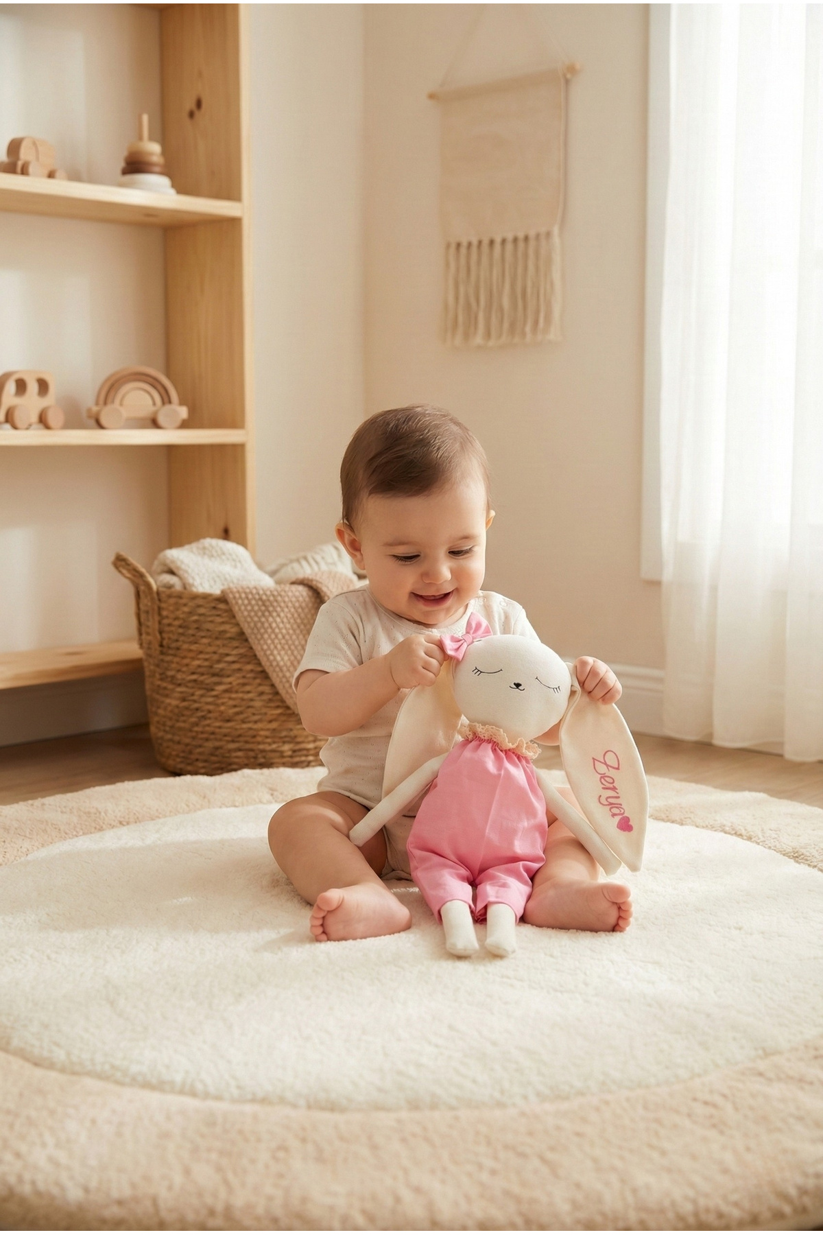 Fiyonka Kişiye Özel İsimli Tavşan Bebek Oyuncak - Bebek Hediyesi, Bebek Uyku Arkadaşı, Çocuklar İçin Hediye fotoğrafı 6 (önizleme)