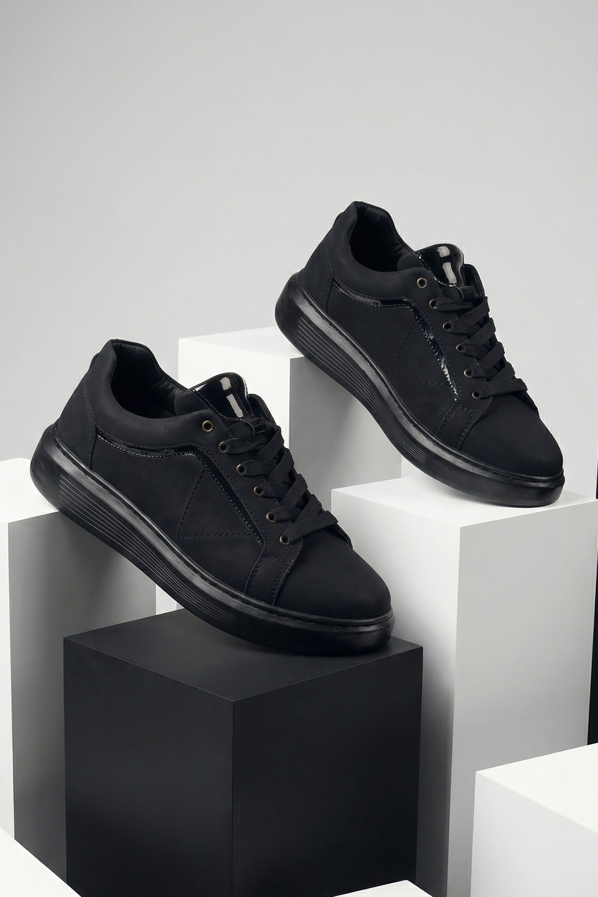 sauron  Erkek Spor Sneaker Ayakkabı Soft Siyah Ortopedik Tabanlı Rahat Ve Hafif M801 - Görsel 5