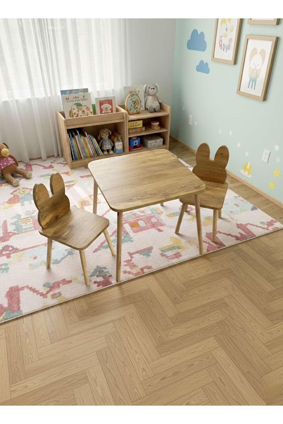 Children's Table Chair Set Activity Table Study Table 1 Table 2 Chairs