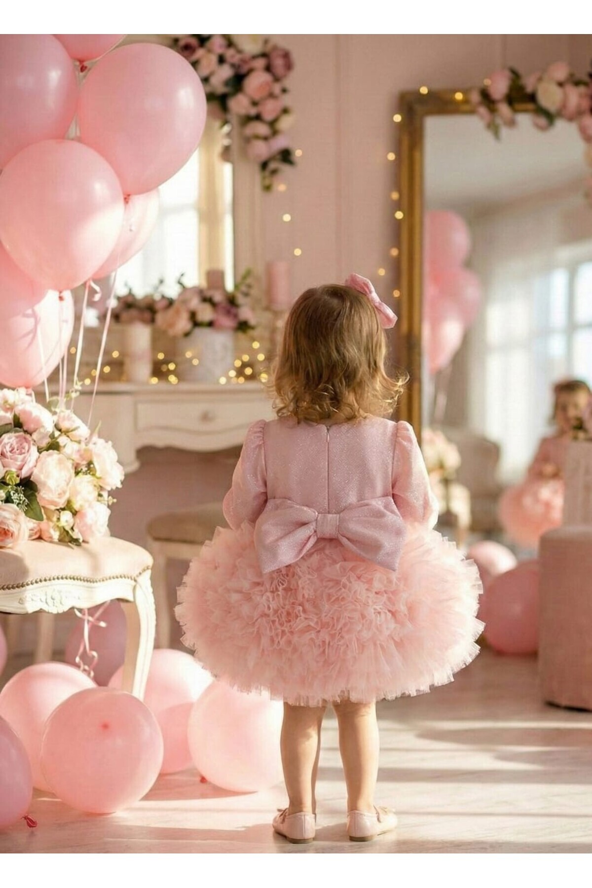 penu baby kids  Pembe Tütülü Uzun Kol Kız Bebek Elbise - Princess - Görsel 2