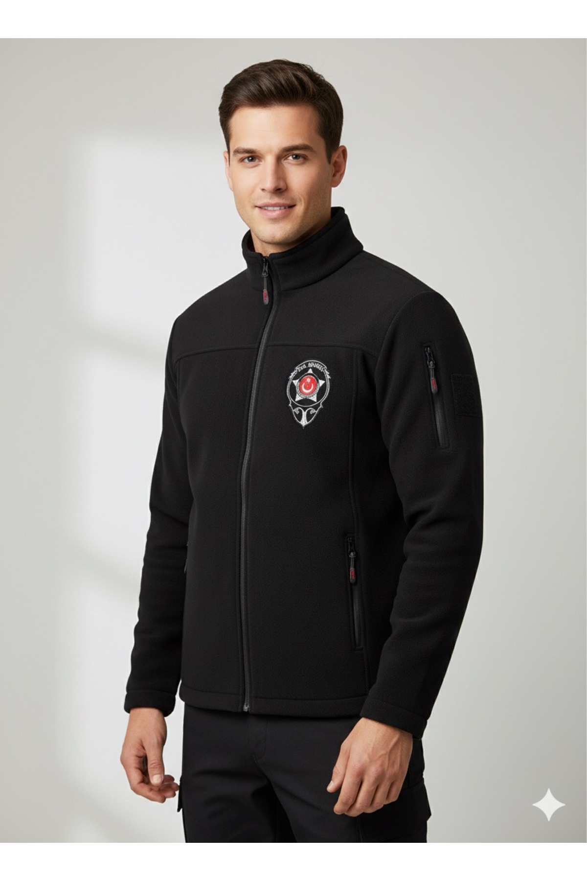 Özel Güvenlik Nakış İşlemeli Koldan Cepli Kalın Kışlık Termal Polar — مشکی koldan1