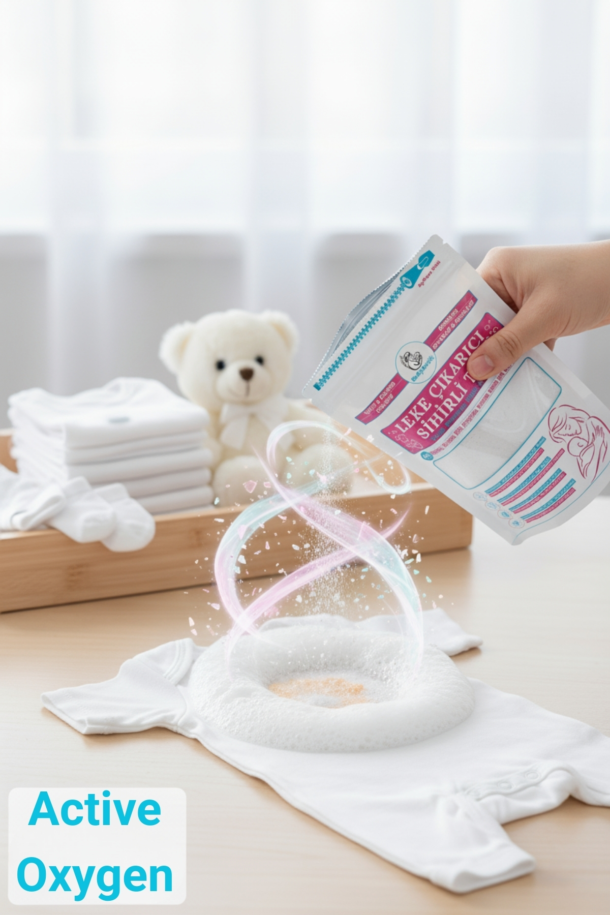 BabyMatik Çamaşır Leke Çıkarıcı Kokusuz Toz Deterjan ve Çok Amaçlı Leke Çıkarıcı Sprey, 2'li Magic Set fotoğrafı 3 (önizleme)
