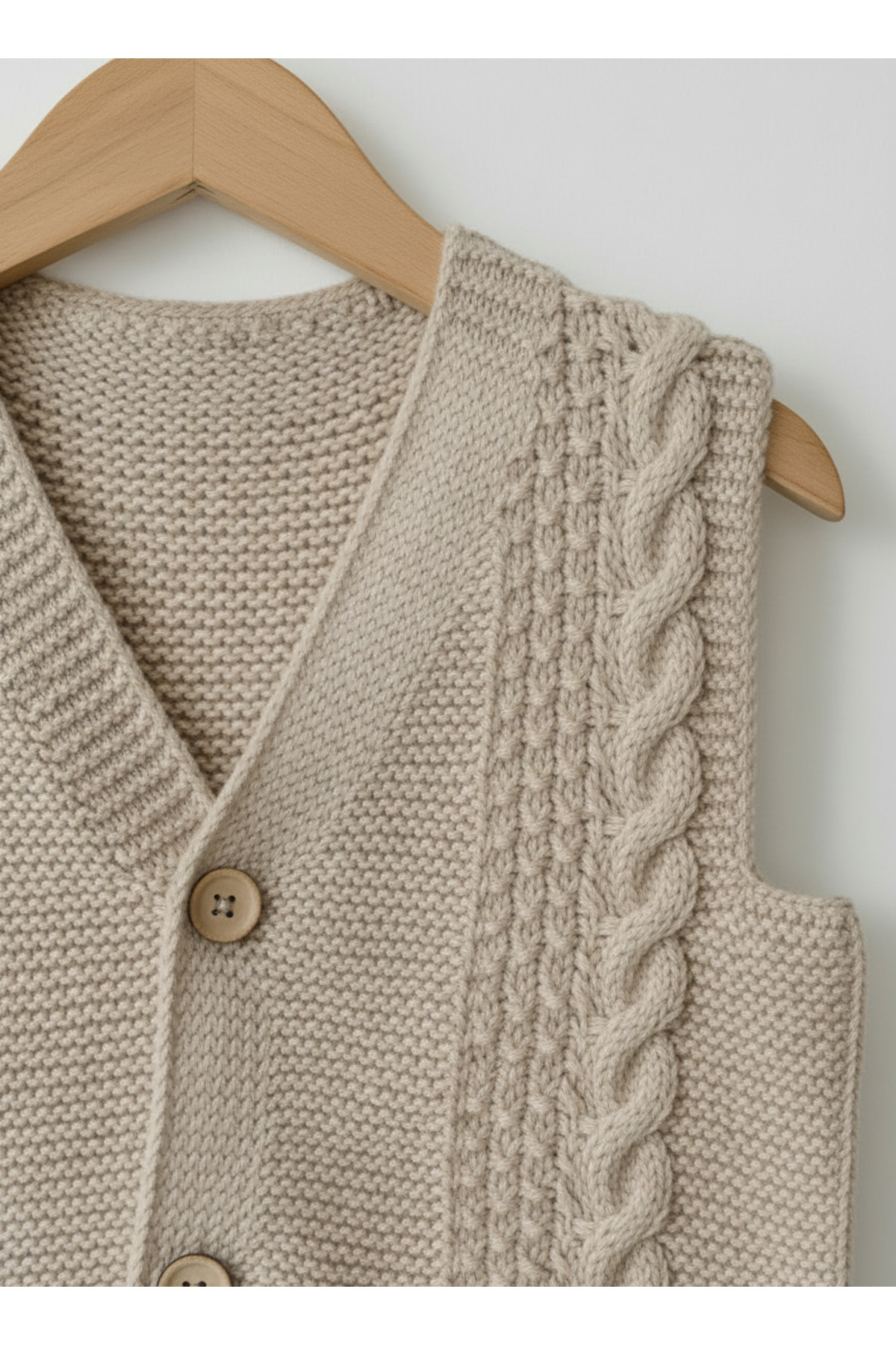 Bebemio Boutique Örgü Erkek Bebek Yeleği 2'li Düğme Detaylı Triko Kumaş fotoğrafı 5 (önizleme)