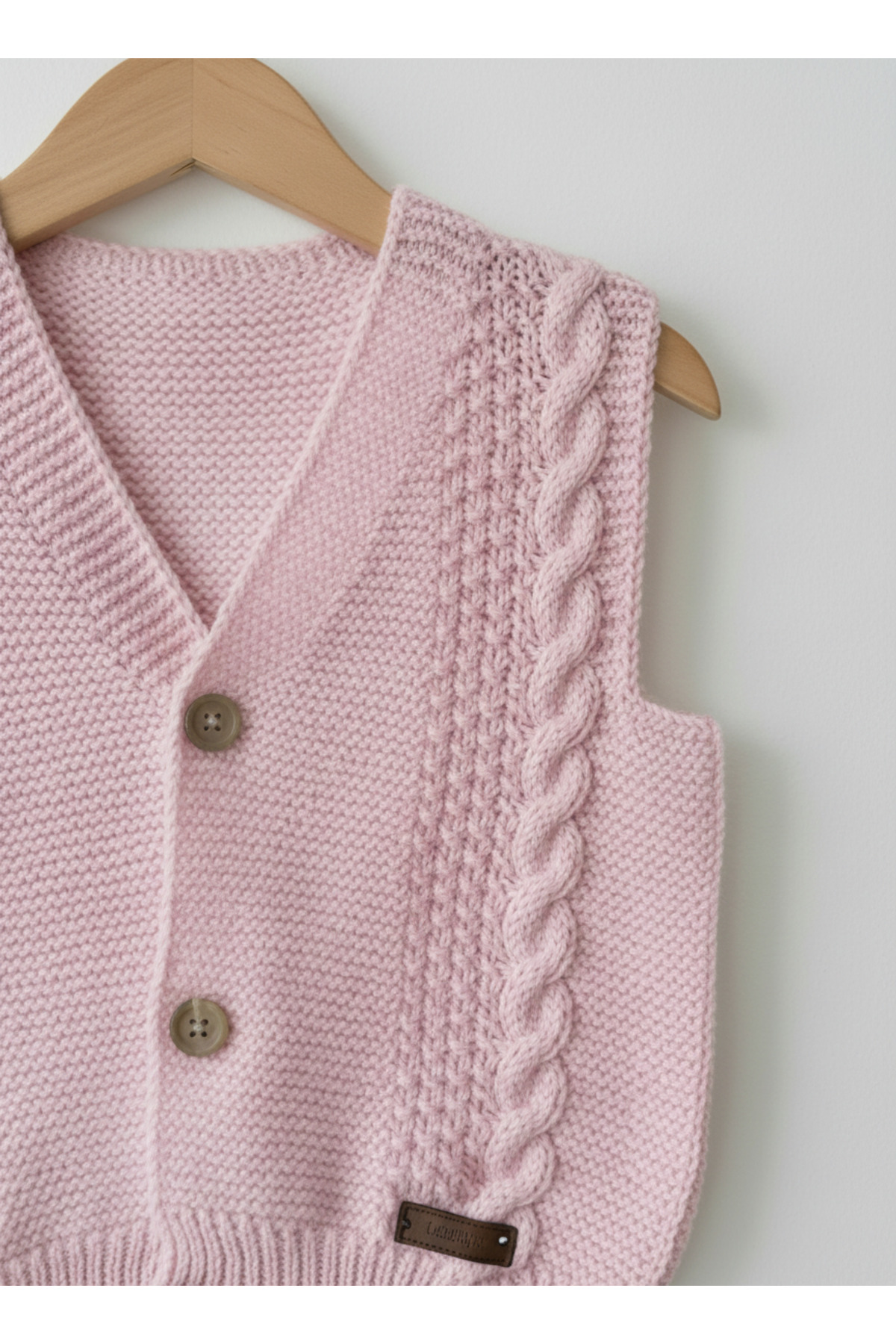 Bebemio Boutique Örgü Bebek Yeleği Unisex Düğme Detaylı Triko/Akrilik Kumaş fotoğrafı 2 (önizleme)