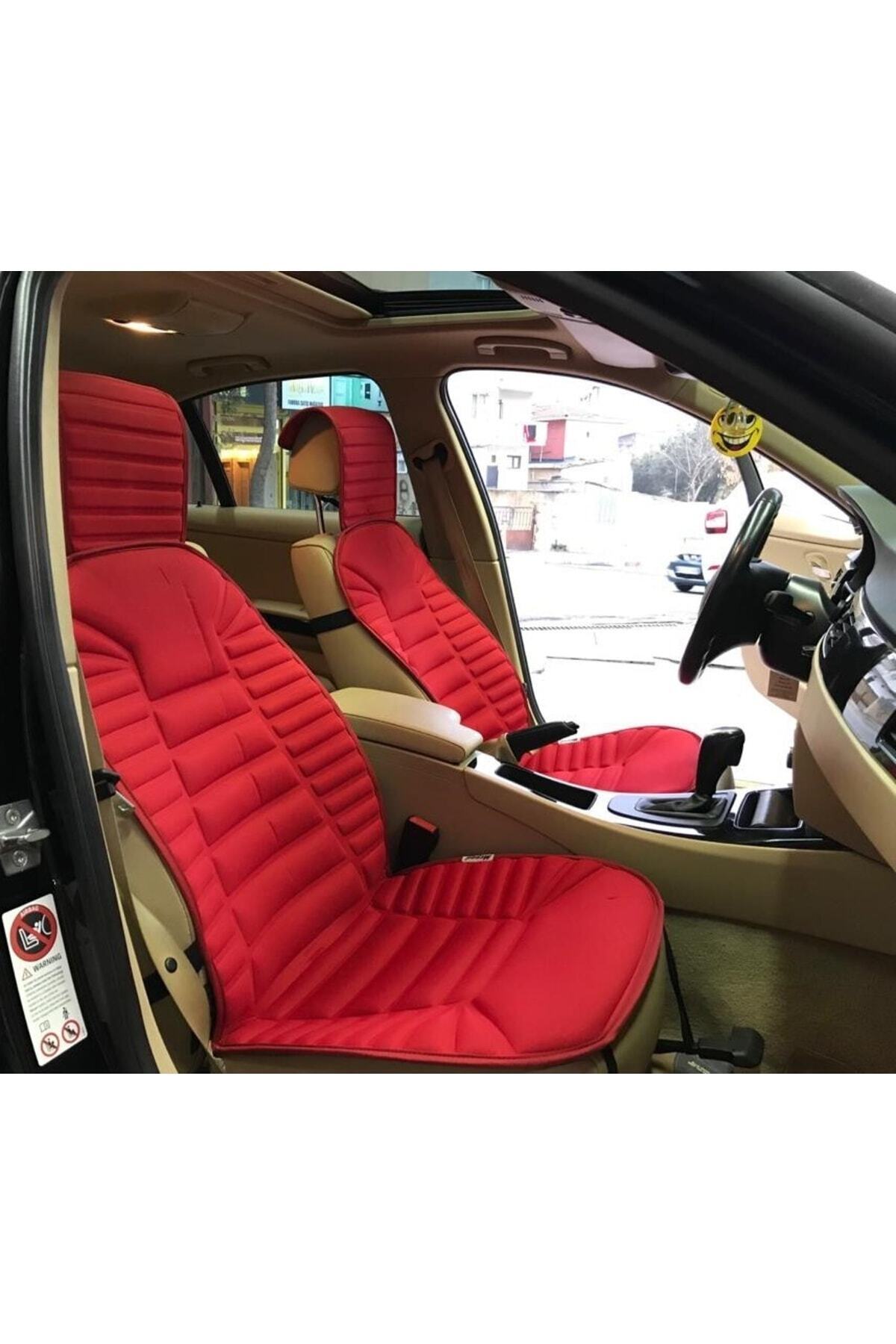 Cartex Renault Clio 4 Kırmızı Koltuk Kılıf Koruyucu Minderi Ön 2li Minder Ortopedik Lüks fotoğrafı 3 (önizleme)