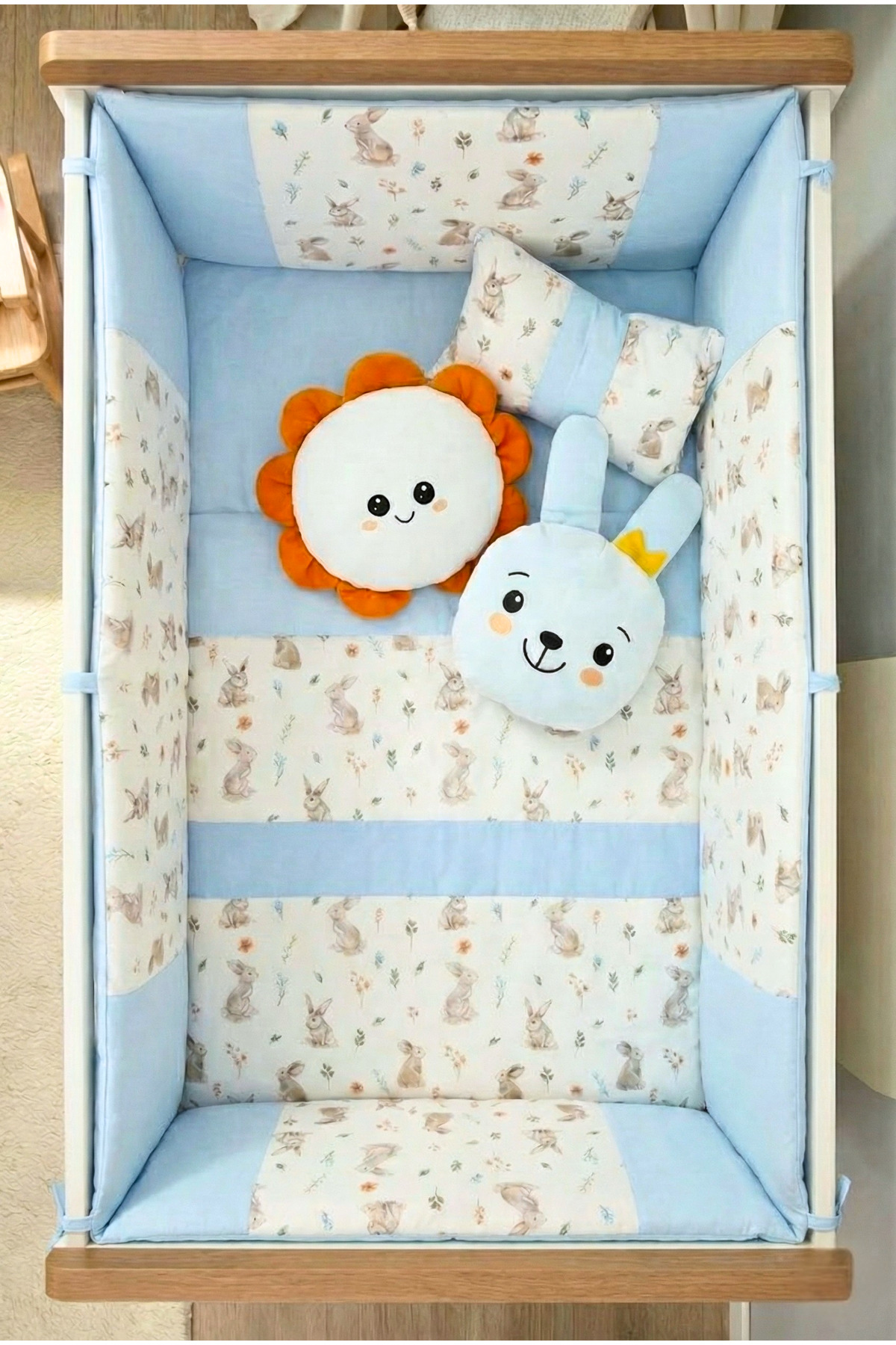 Genel Markalar Park Yatak Bebek Uyku Seti Nevresim Takımı 70x110 Bunny Mavi fotoğrafı 4 (önizleme)