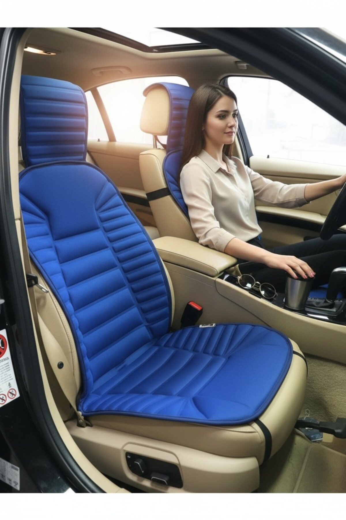 Cartex Fiat Egea Uyumlu Mavi Koltuk Kılıf Koruyucu Minderi Ön 2li Minder Ortopedik Lüks fotoğrafı 4 (önizleme)