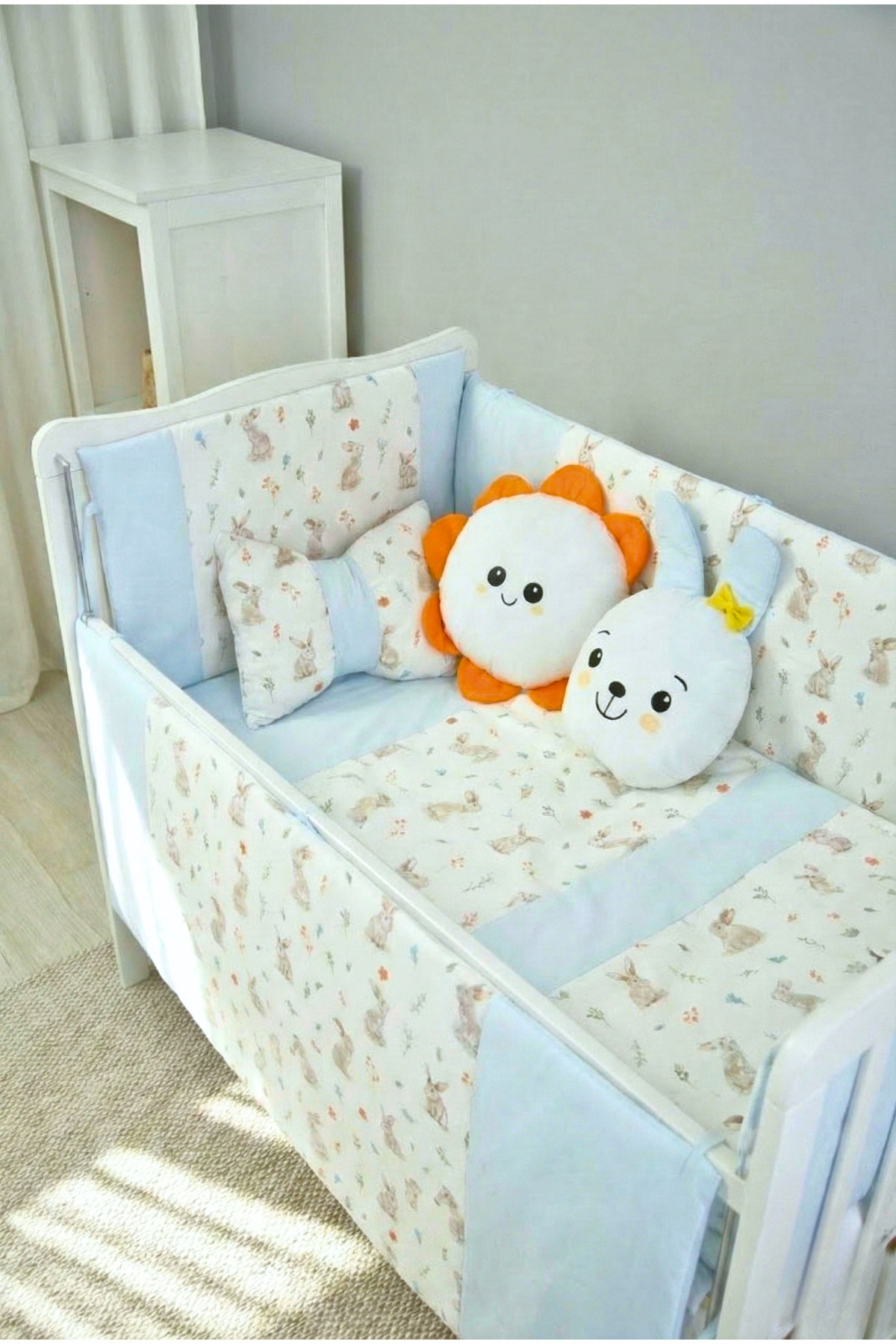 Genel Markalar Park Yatak Bebek Uyku Seti Nevresim Takımı 70x110 Bunny Mavi fotoğrafı 5 (önizleme)