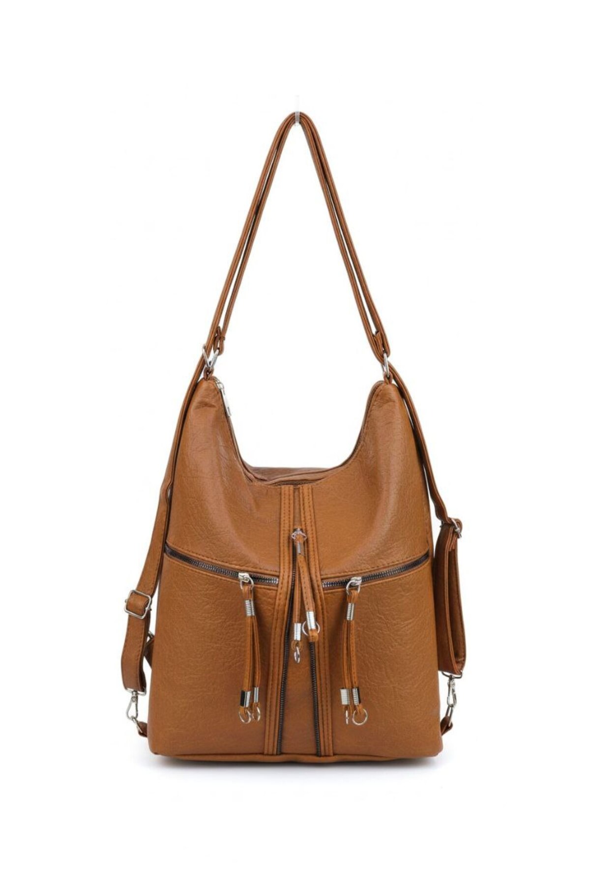 Women's Black Satin Shoulder and Crossbody Bag with Adjustable Cross Strap 4 Compartments