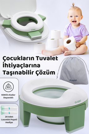 Guqqo Lazımlık, Portatif Katlanabilir Taşınabilir Seyahat Çocuk Tuvaleti, Klo...