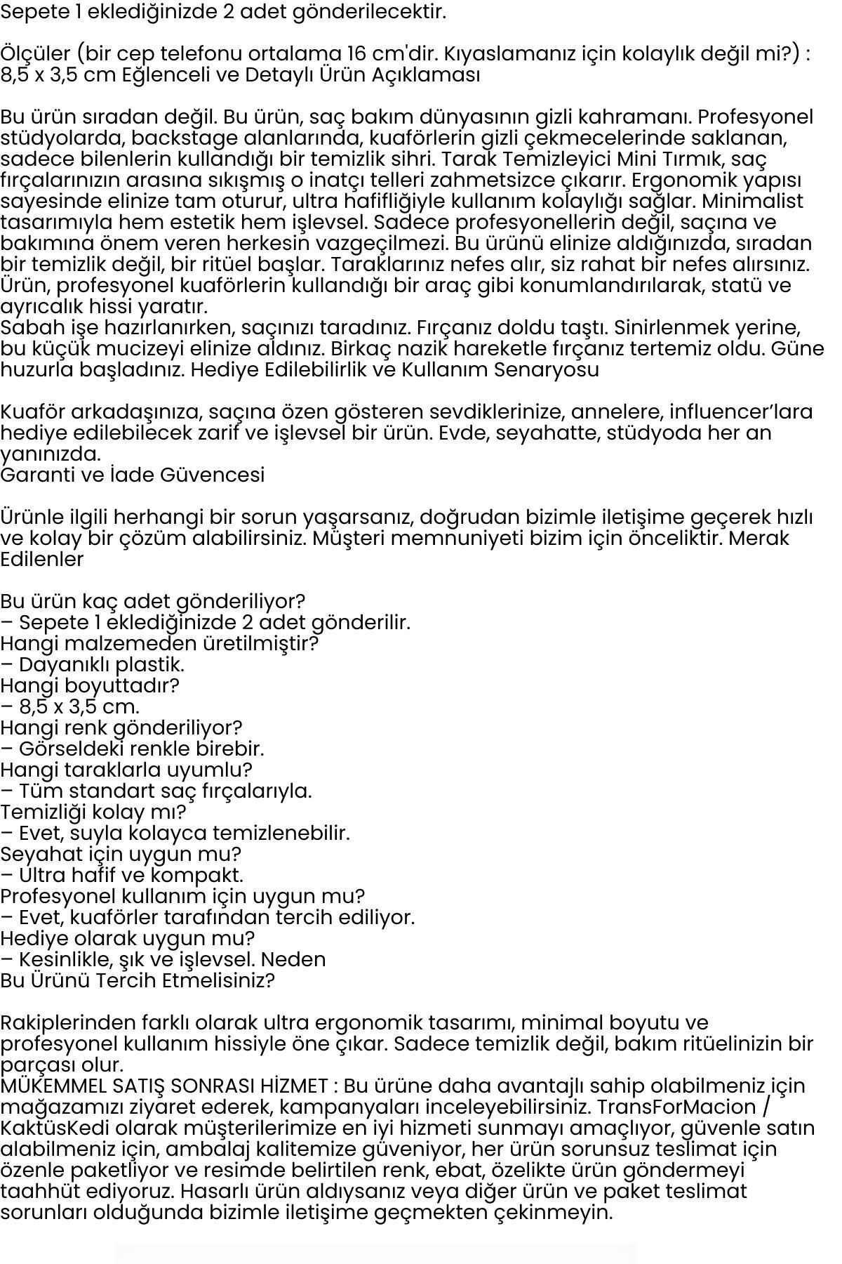 Tarak Temizleyici Mini Tırmık 2 ADET 714617 — رنگارنگ 7430001714617 — تصویر 7 از 7
