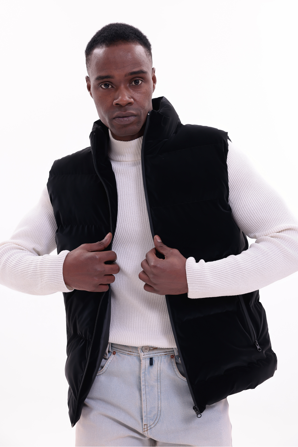 freemen  Erkek Nova Kumaş Şişme Yelek Hafif Dolgulu Fermuarlı Cepli Su İtici Rahat Kalıp - Görsel 5