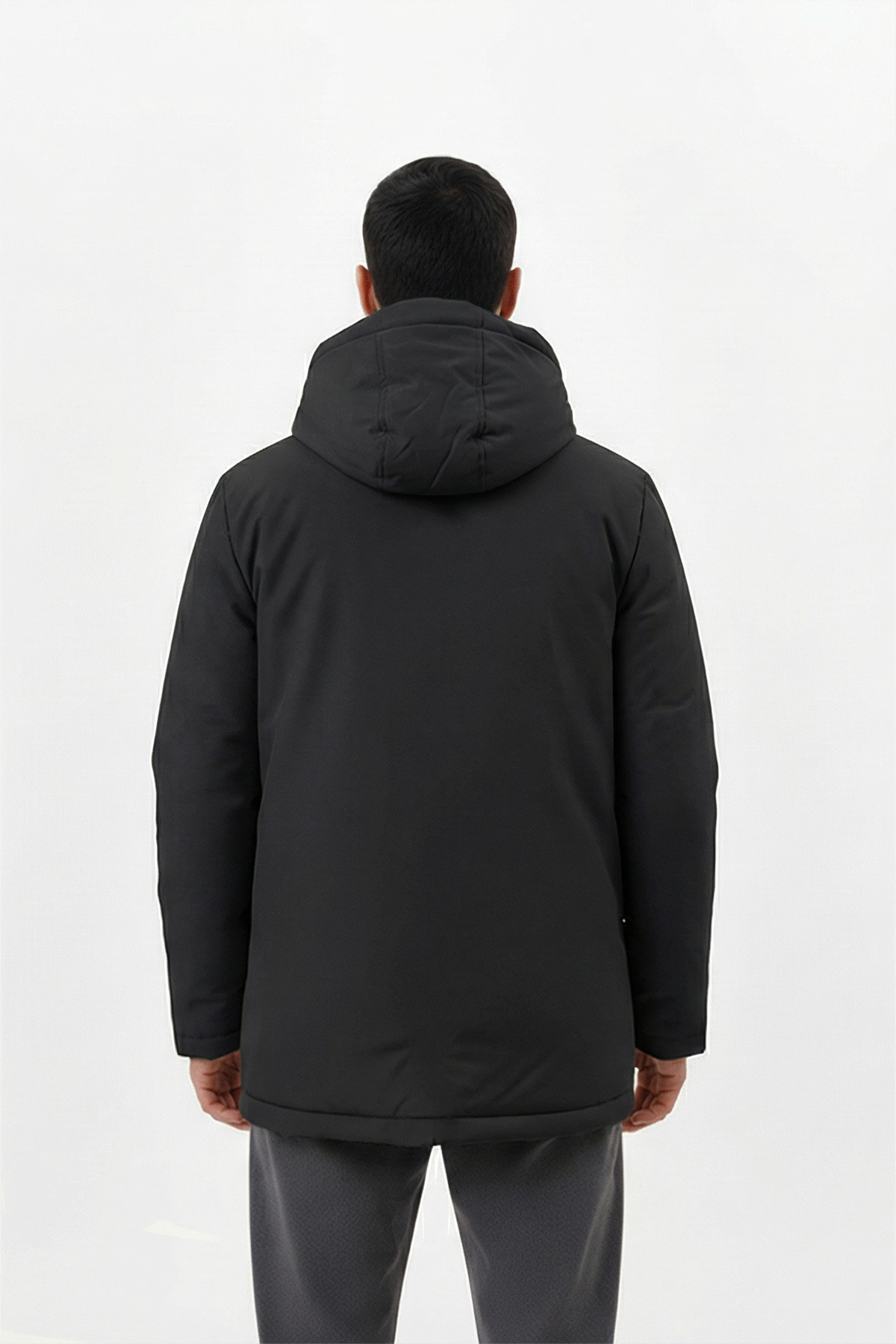 D1fference  Erkek Kışlık Parka Sıcak Tutan Dolgu Kalın İç Astarlı Su İtici Rüzgar Geçirmez Kapüşonlu Parka Mont - Görsel 5