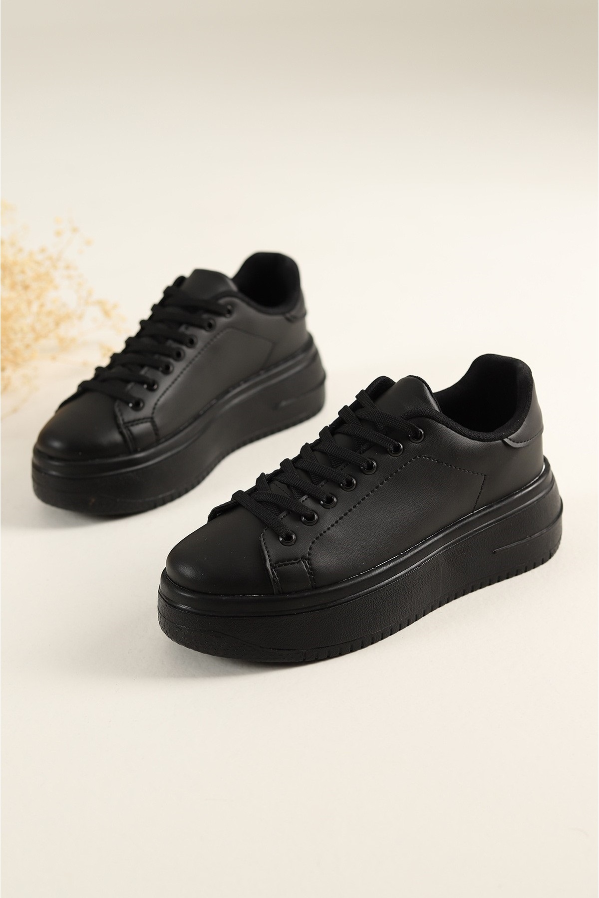 Erceka Denní tenisky Dámská sportovní obuv Šněrovací Černá Protiskluzová podrážka