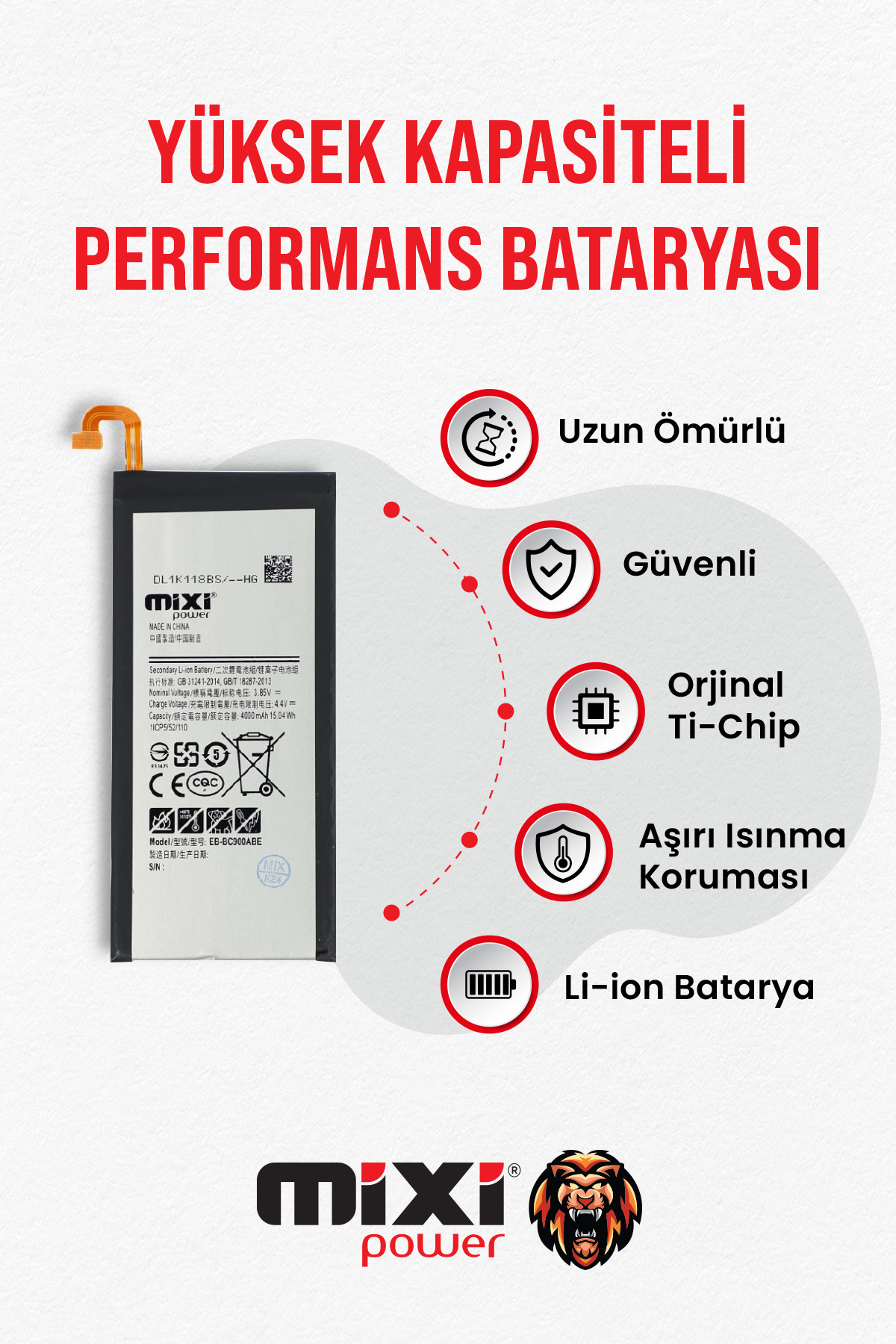 mixipower Samsung Galaxy C9 / Galaxy C9 PRO Uyumlu Tam Kapasite Batarya TR Garantili
