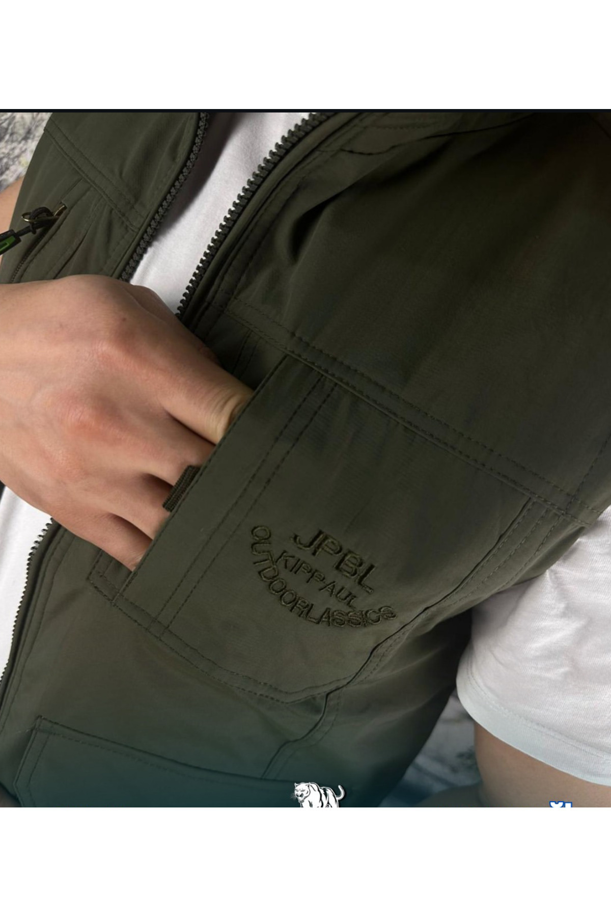 çaymekani  Fermuarlı Erkek Yelek Çok Cepli Avcı Yelek - Görsel 2