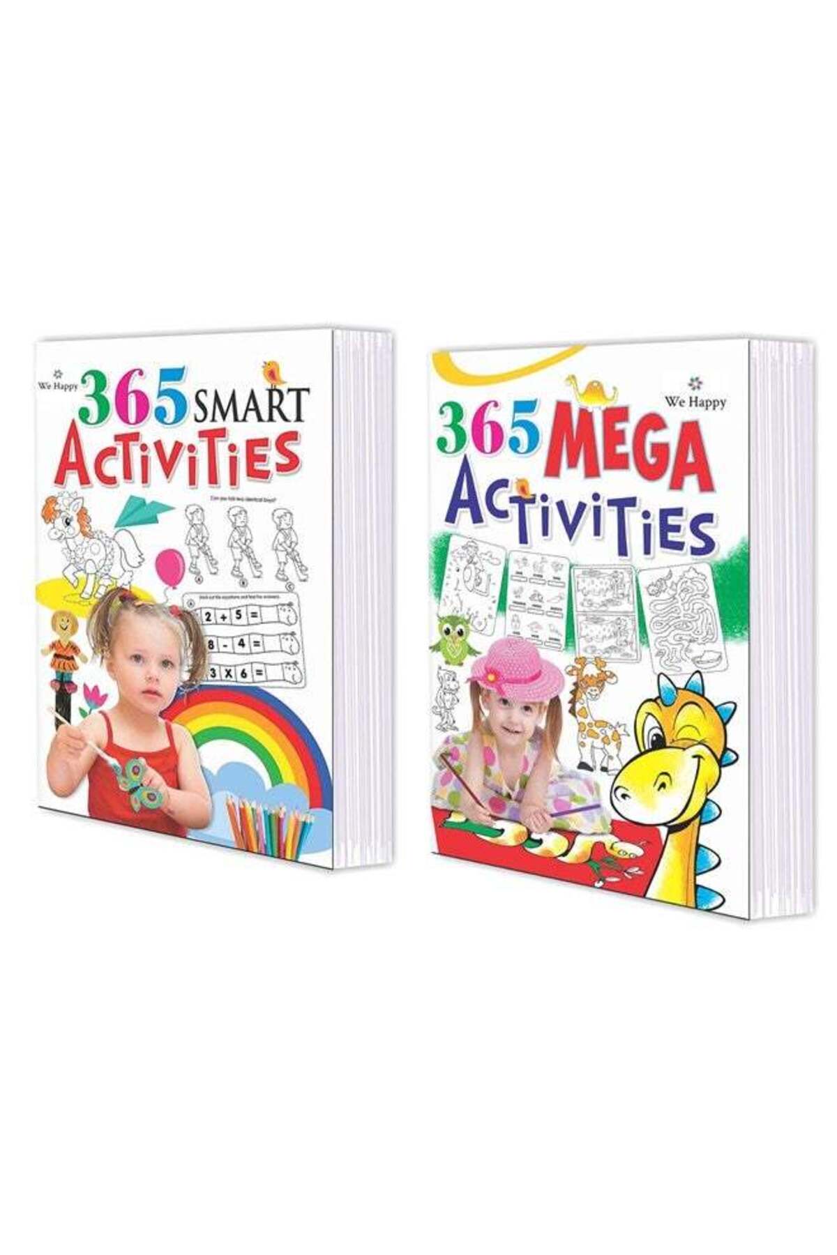 WE HAPPY Pack of 2: 365 Mega & Smart Activities Books for Kids
