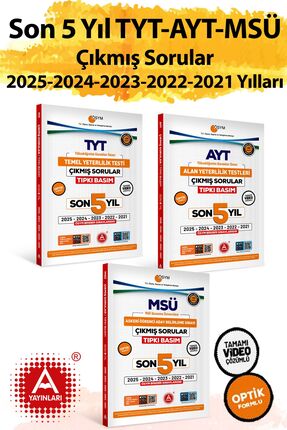 A Yayınları 2026 Model 3 Büyük Sınav MSÜ-TYT-AYT 2025-2024-2023-2022-2021 Yıl...