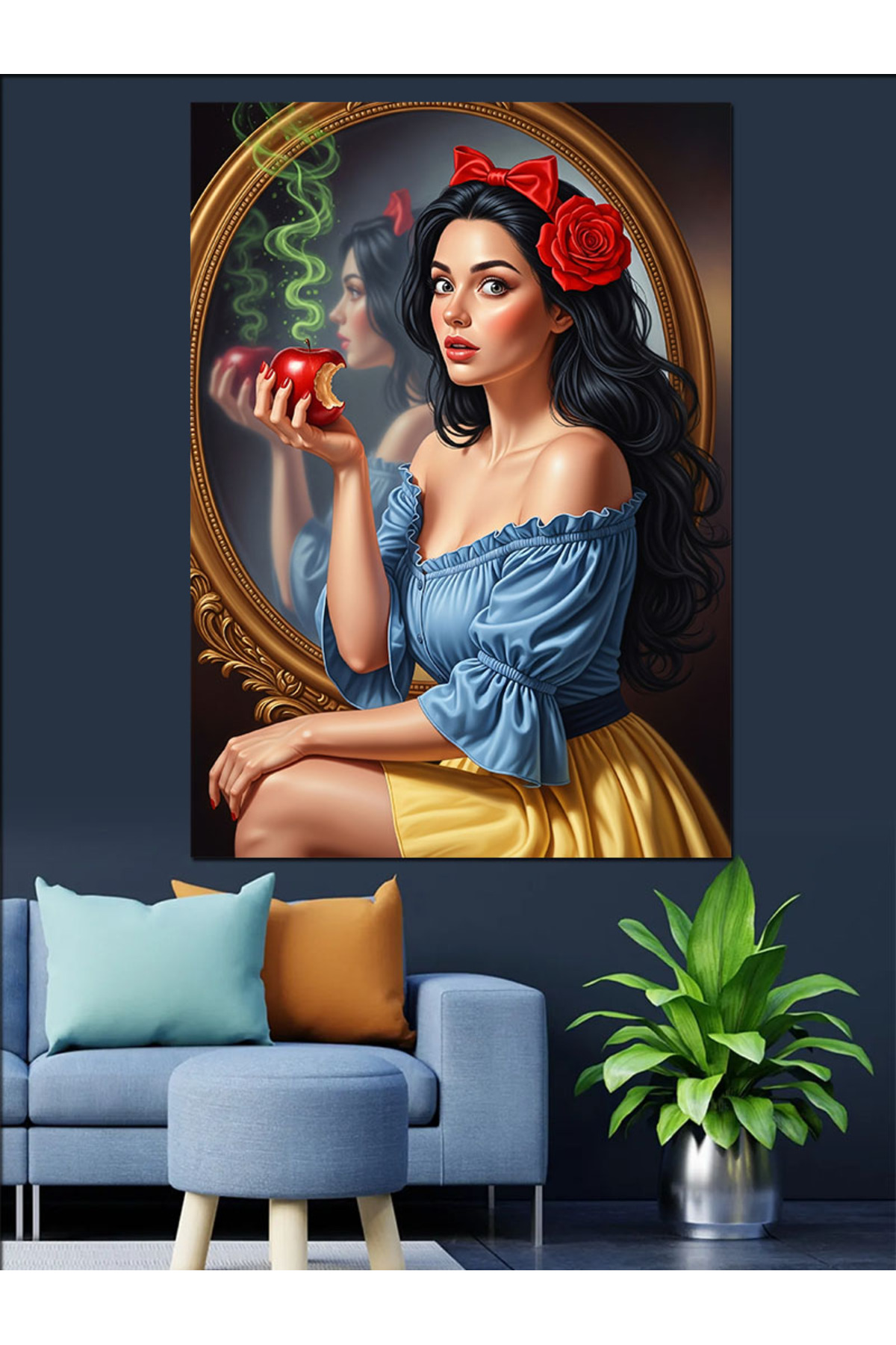 Zehirli Elmalı Yüksek kaliteli yağlı boya dokulu Kanvas Canvas Tablo kanvas tablo canvas tablo duva