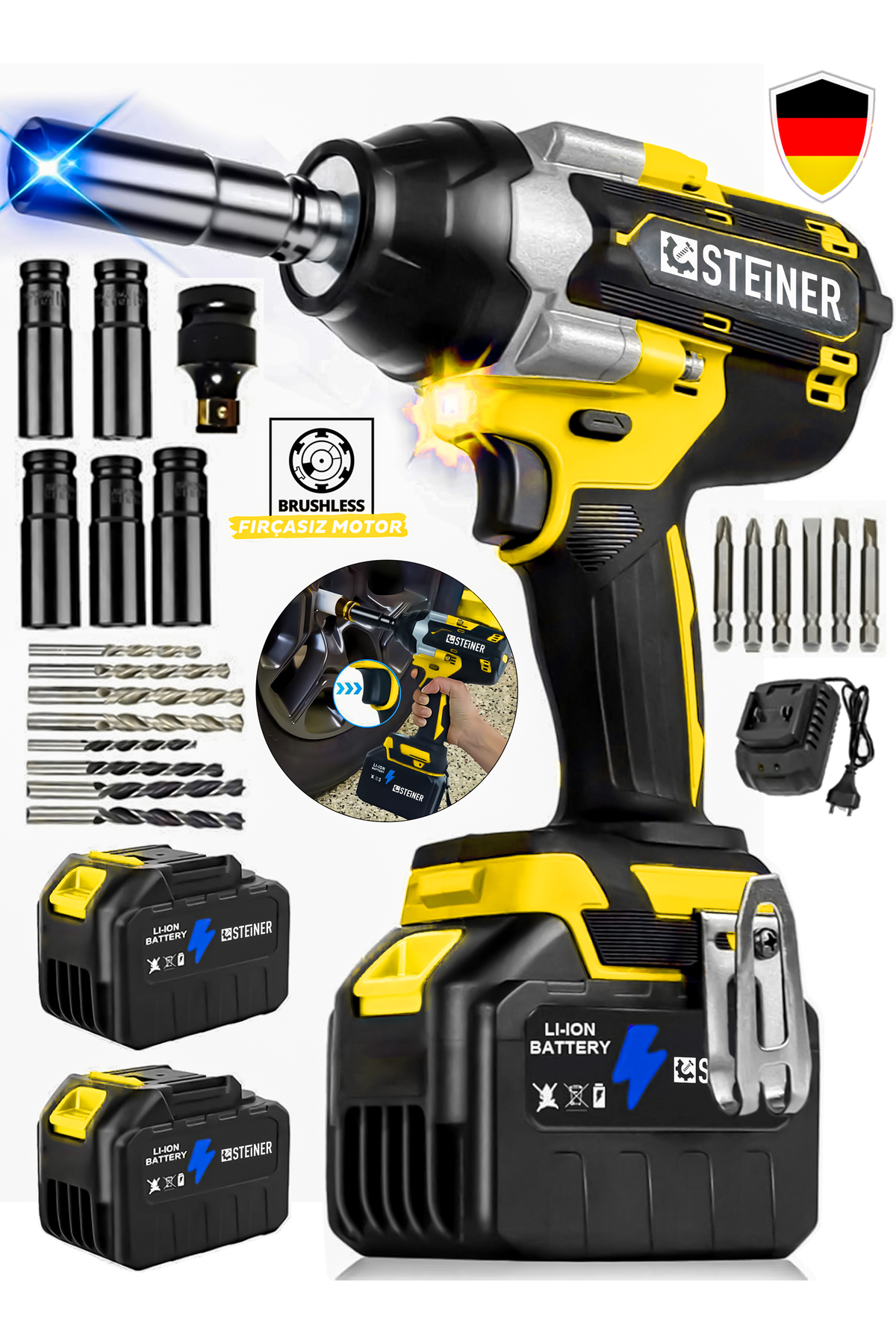 STEİNER S 21 V Çelik Şanzuman 1600 Nm Akülü Somun Bijon Sökme