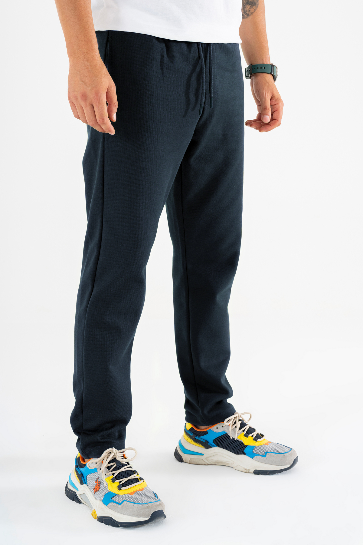 Erkek Lacivert Jogger Pantolon Rahat Kalıp Lastikli İpli Eşofman Altı — سرمه‌ای SW-16P20DZ — تصویر 4 از 6