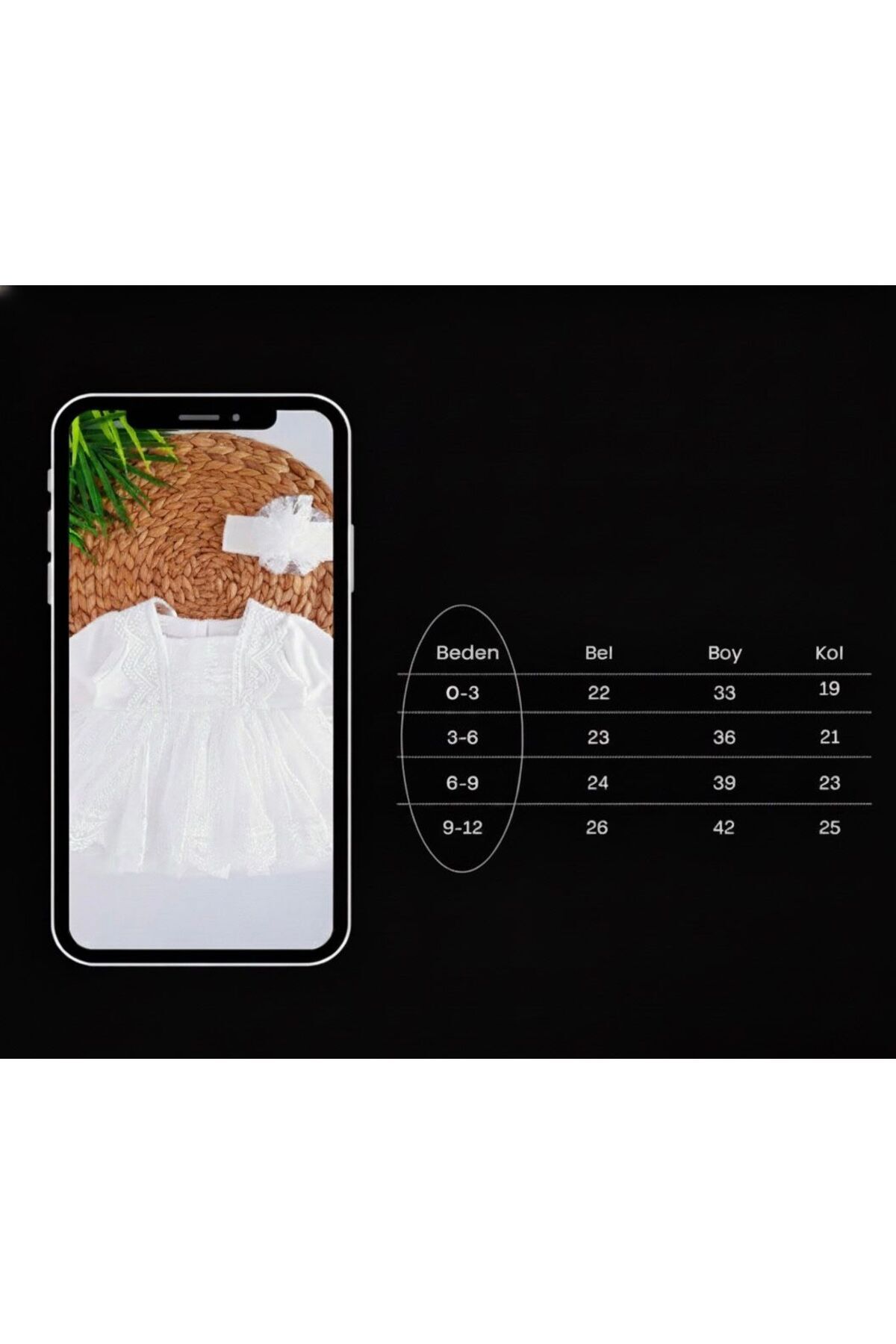 P&H BABYWEAR Almira Elbise %100 Pamuk Penye Tül Dantel Detaylı Yenidoğan Kız Bebek Mevlüt & Özel Gün Takımı fotoğrafı 5 (önizleme)