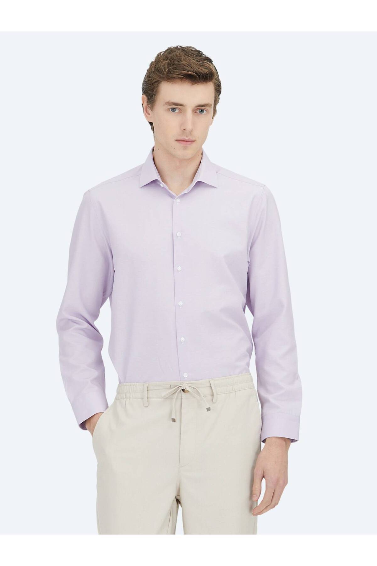 پیراهن نخی کلاسیک طرح یاسی ساده و معمولی Kip