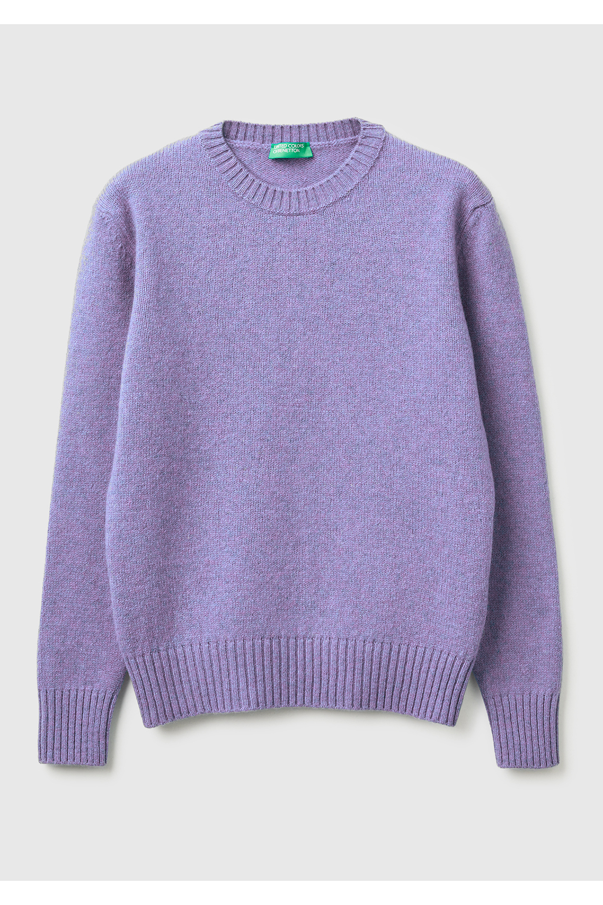 United Colors of Benetton  Kadın Koyu Lila Bisiklet Yaka Shetland Kazak - Görsel 2