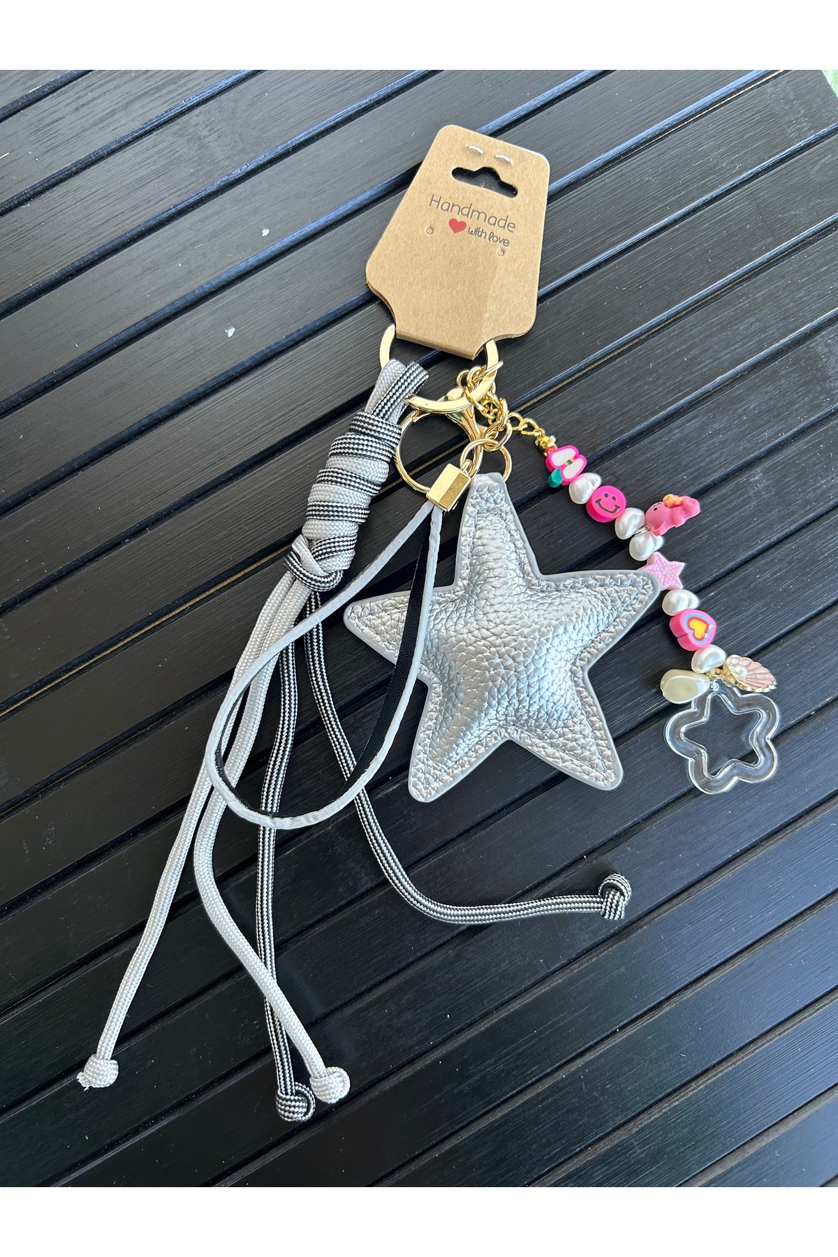 OEM Yıldız detaylı çanta aksesuarı charm anahtarlık bag charm