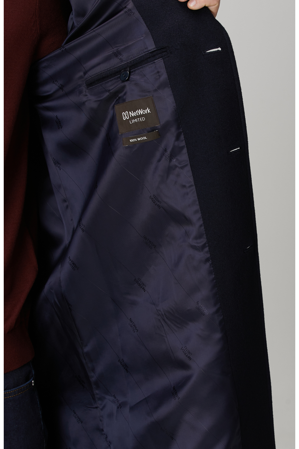 Network  Lacivert Limited Yün Palto - Görsel 8