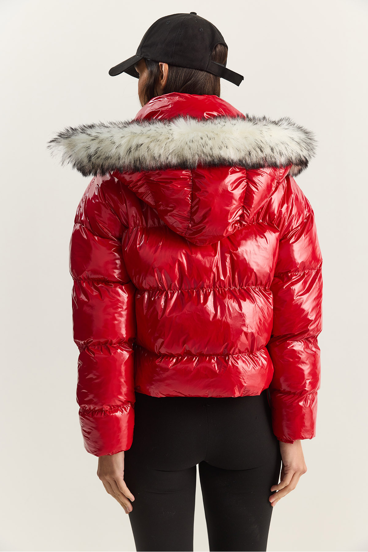 Bianco Lucci  Kadın Cep Detaylı Astarlı Kapüşonlu Kısa Puffer Mont 1088 60283867 - Görsel 8