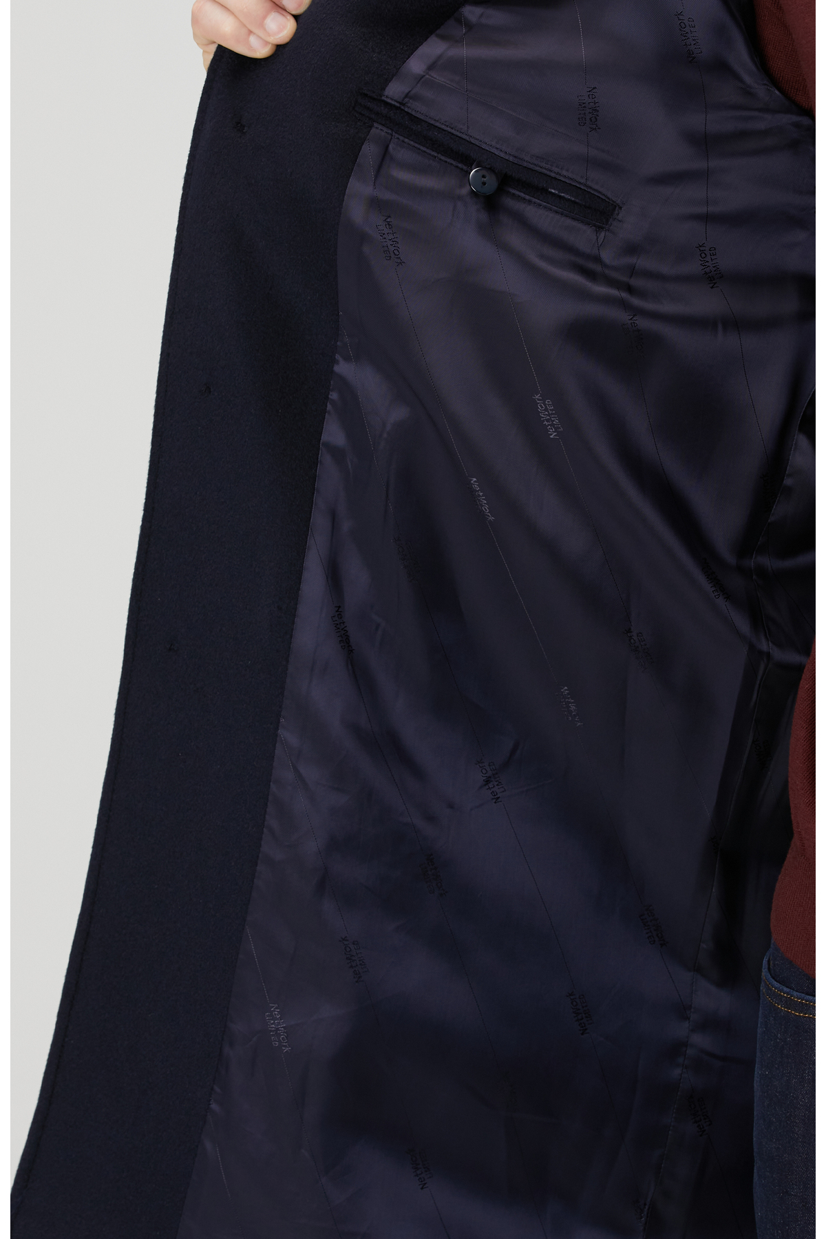 Network  Lacivert Limited Yün Palto - Görsel 7