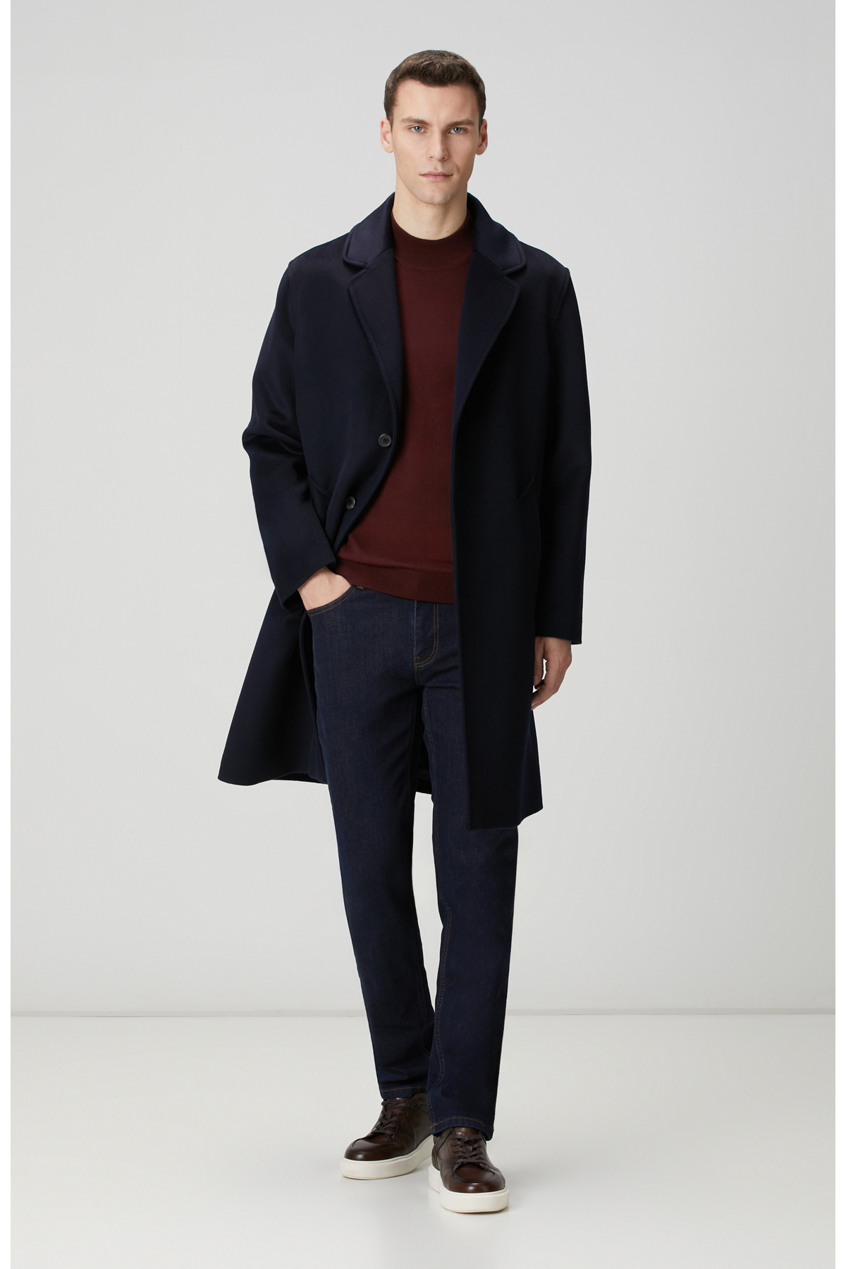 Network  Lacivert Limited Yün Palto - Görsel 3