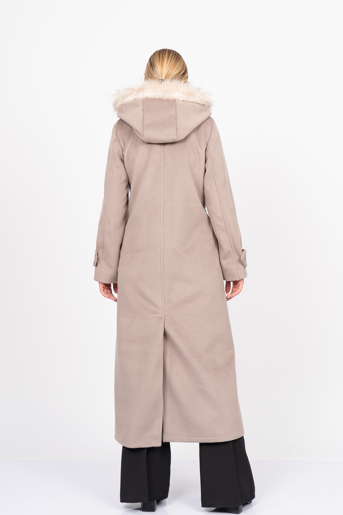MissVina  FurHood Luxe Coat – Kürk Detaylı Premium Kaşe Palto 2619 - Görsel 4