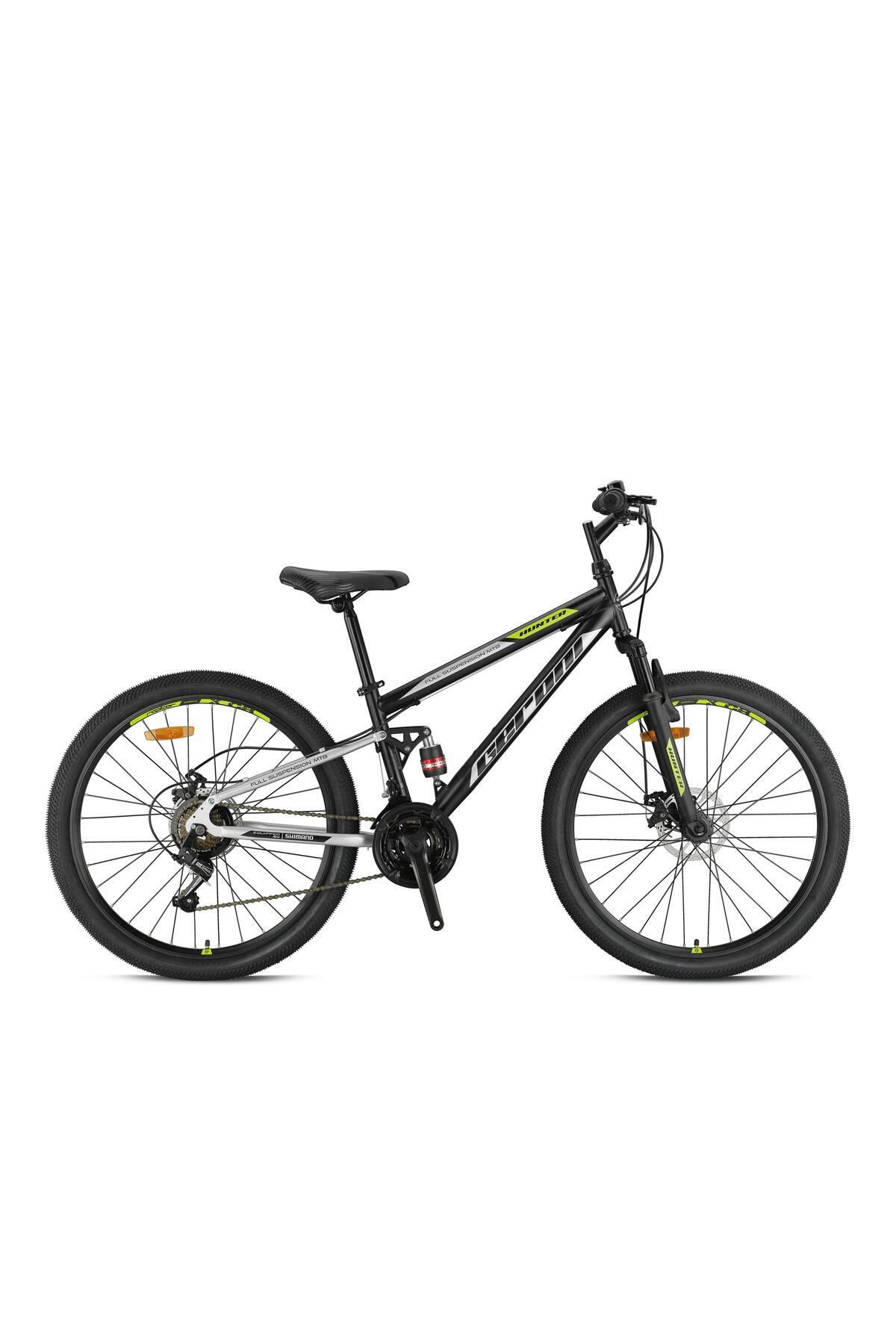 HUNTER - 24" - MTB - 14.5' - 21 Gear - M.Disc - Matt Black-Gray/Green