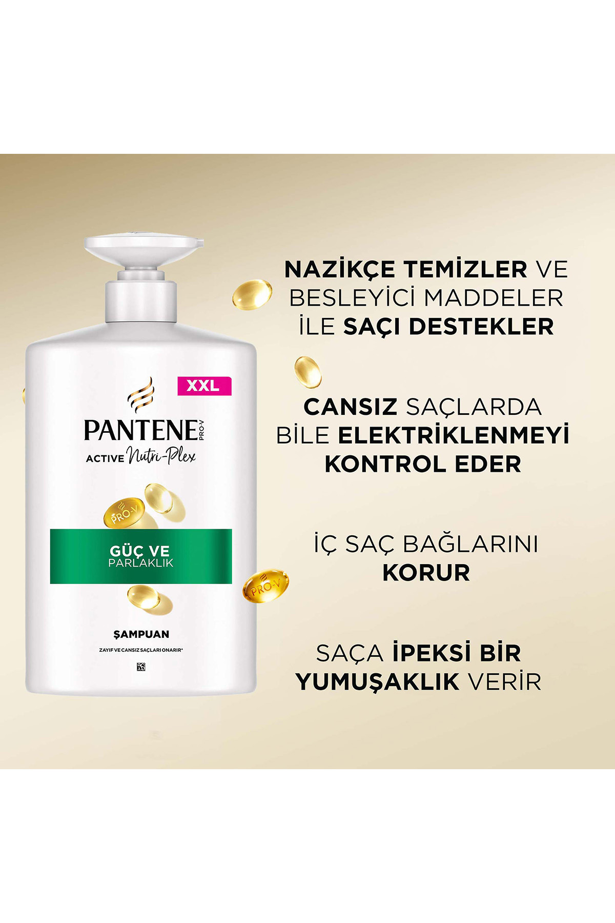 شامپو پرو-وی قدرت و درخشش برای موهای بی‌جان الکتریسیته‌دار 800ml بطری پمپی بسته 3 عددی