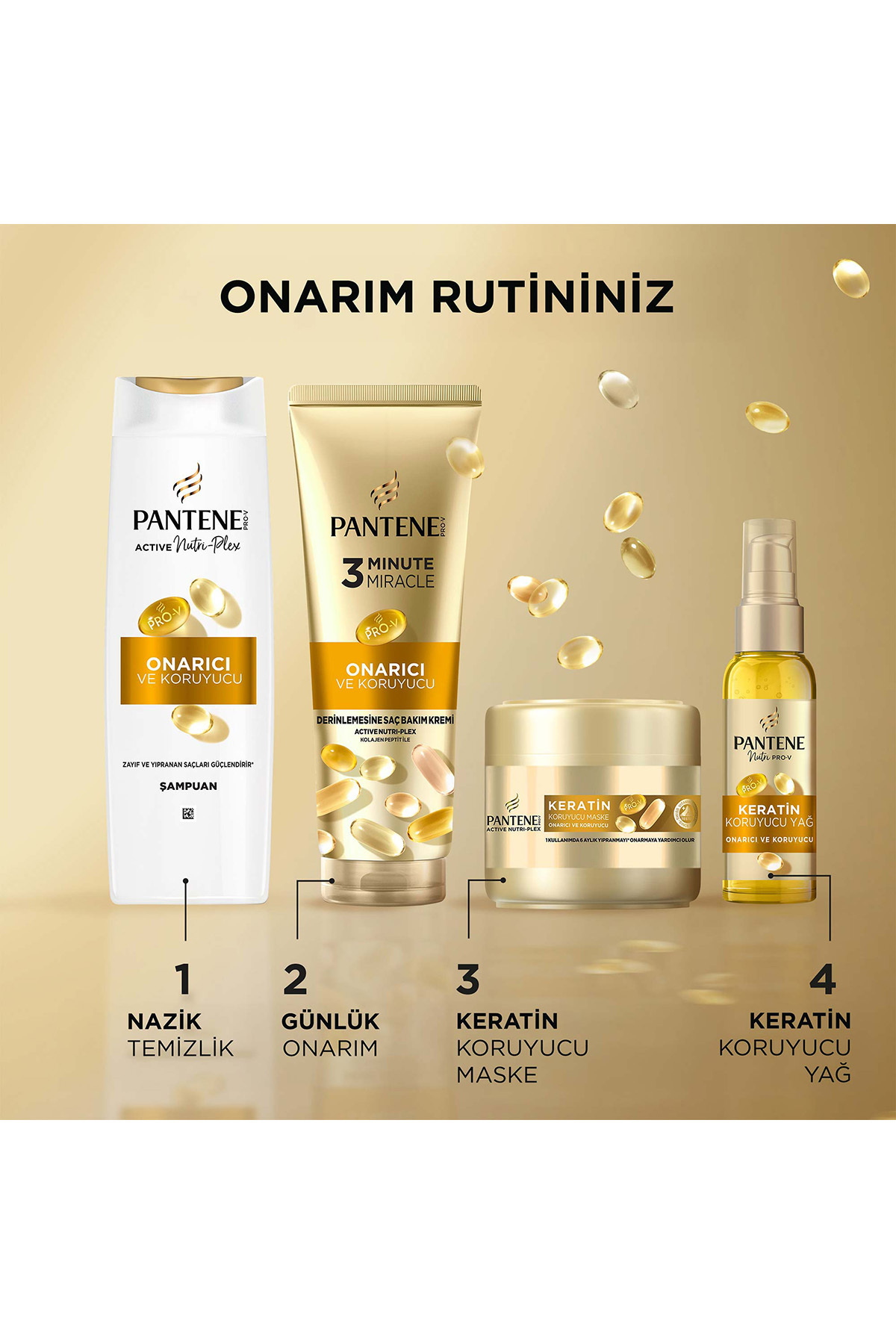 Pro-V Onarıcı & Koruyucu, Zayıf ve Yıpranmış Saçlar İçin Şampuan 800 ml Pompalı Şişe x 3 Adet — 8681003001441 — تصویر 6 از 7