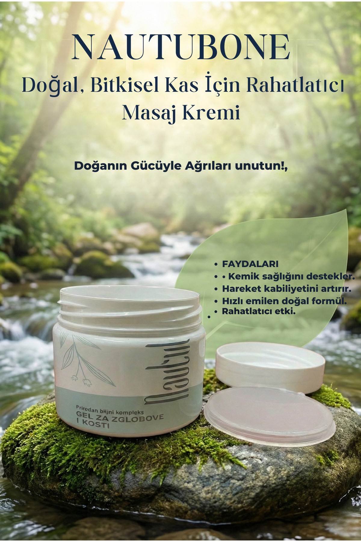 Nautubone Doğal, Bitkisel Kas ve Eklem Bölgesi İçin Rahatlatıcı Masaj Kremi 1 Adet1 — KOZY222 — تصویر 2 از 3