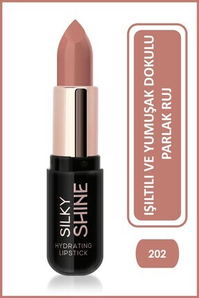 Golden Rose Silky Shine Hydrating Lipstick No:202 - Seramid ve Jojoba Yağlı N...