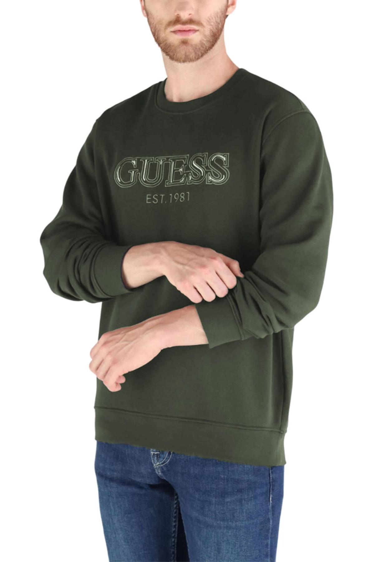 セルソ Guess Fleece Erkek Yeşil Sweatshirt M5BQ08K9Z21-A81U - Fiyatı