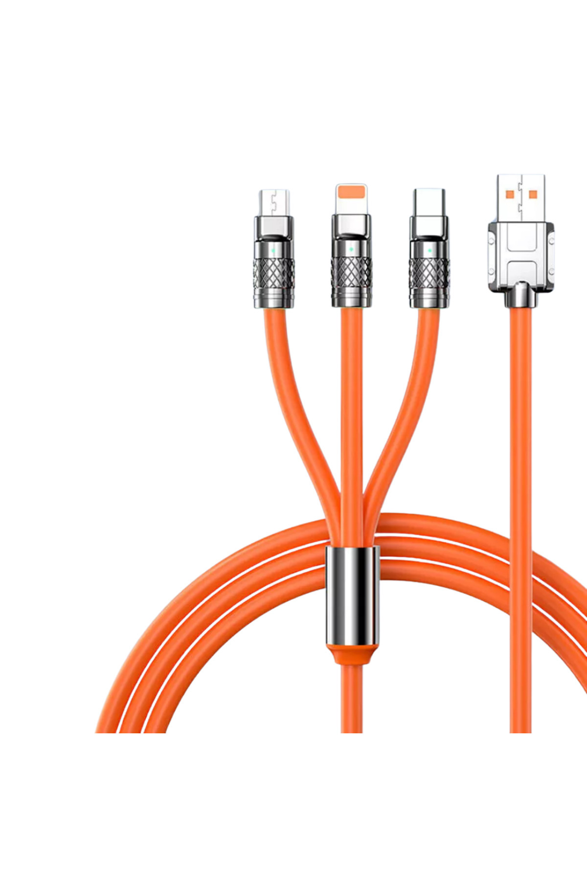S-Line 3'ü 1 Arada Şarj Kablosu – Micro USB, Lightning ve USB Type-C Uyumlu