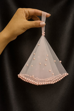 Leyli Kına Boncuk İşlemeli Şeritli PEMBE Gelin Halay Mendili BRİDE NEDİME KIN...