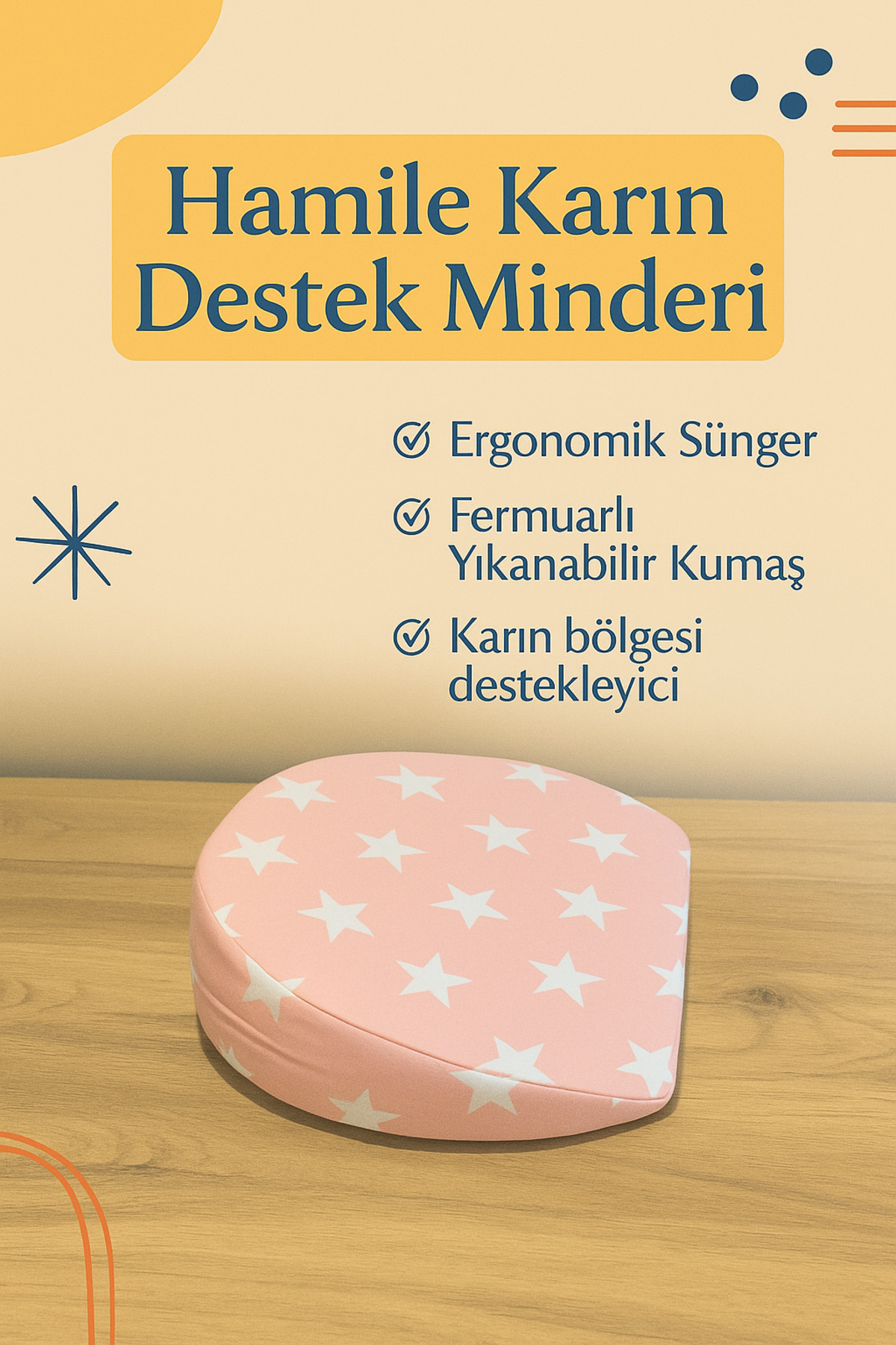 ESPEBA Hamile karın destek minderi/hamile yastığı pembe renk fotoğrafı 2 (önizleme)